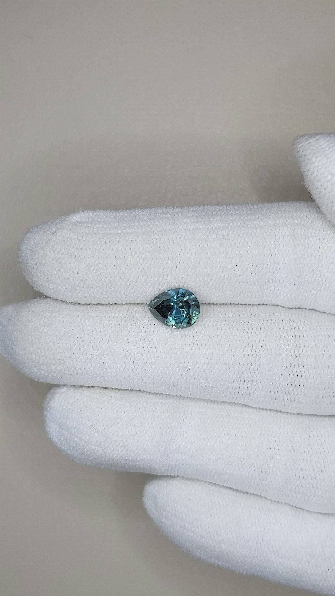 1.90 Ct. Greenish Blue Sapphire from Madagascar Size Video