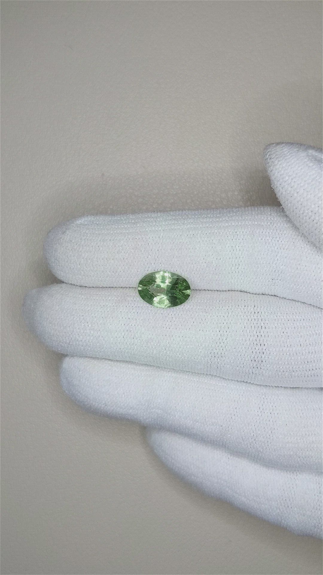 2.15 Ct. Yellowish Green Sapphire from Madagascar Size Video