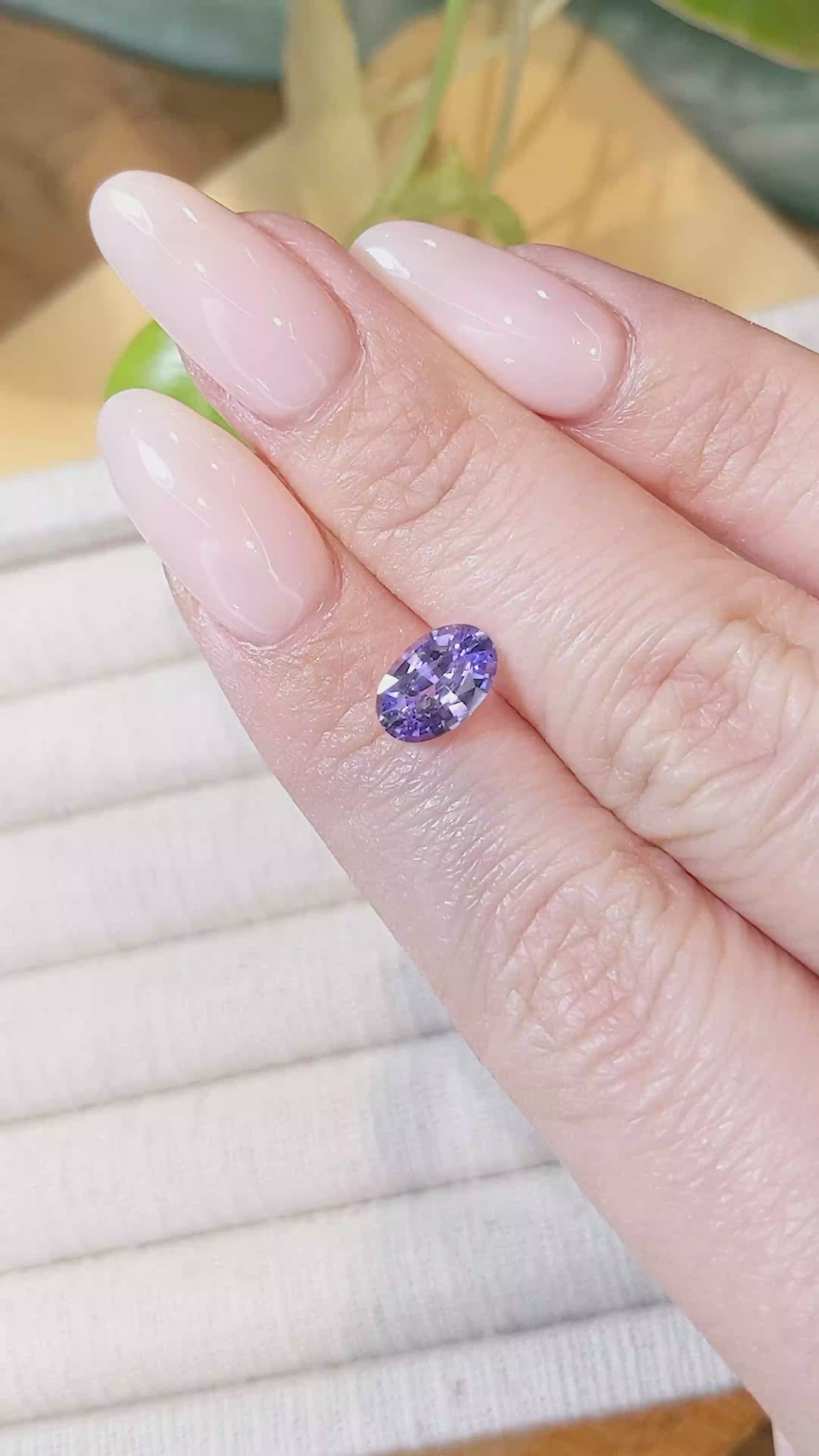 1.67 Ct. Violet Sapphire from Ceylon (Sri Lanka) Size Video