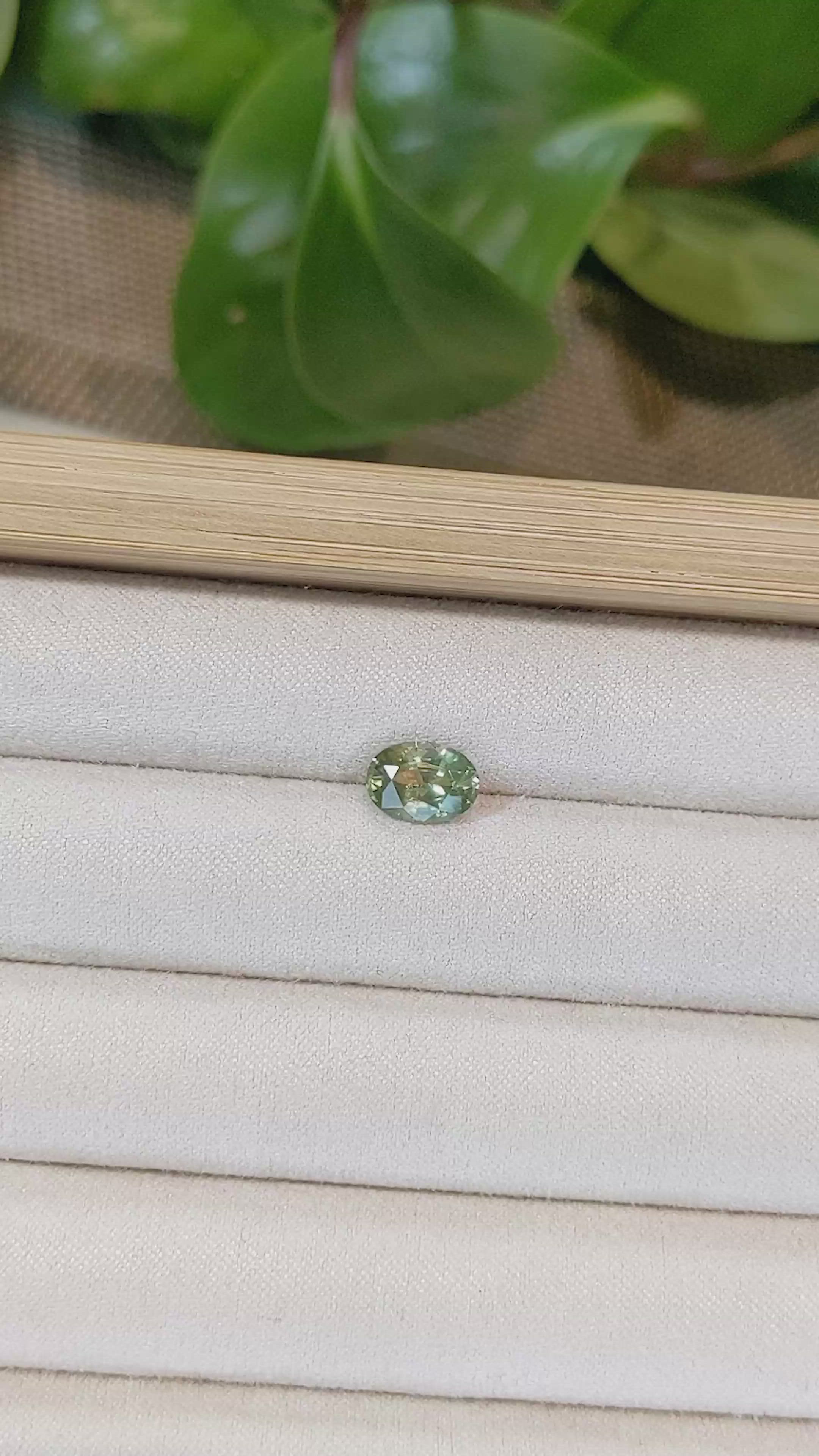 2.04 Ct. Yellowish Green Sapphire from Madagascar Size Video