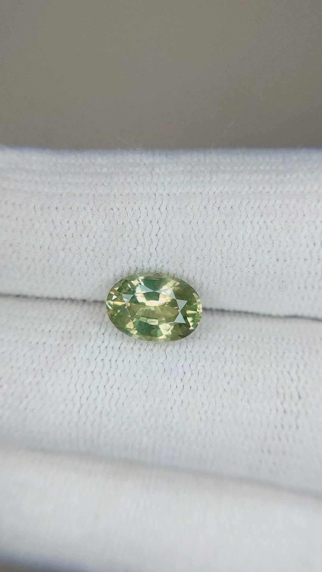 2.04 Ct. Yellowish Green Sapphire from Madagascar Size Video