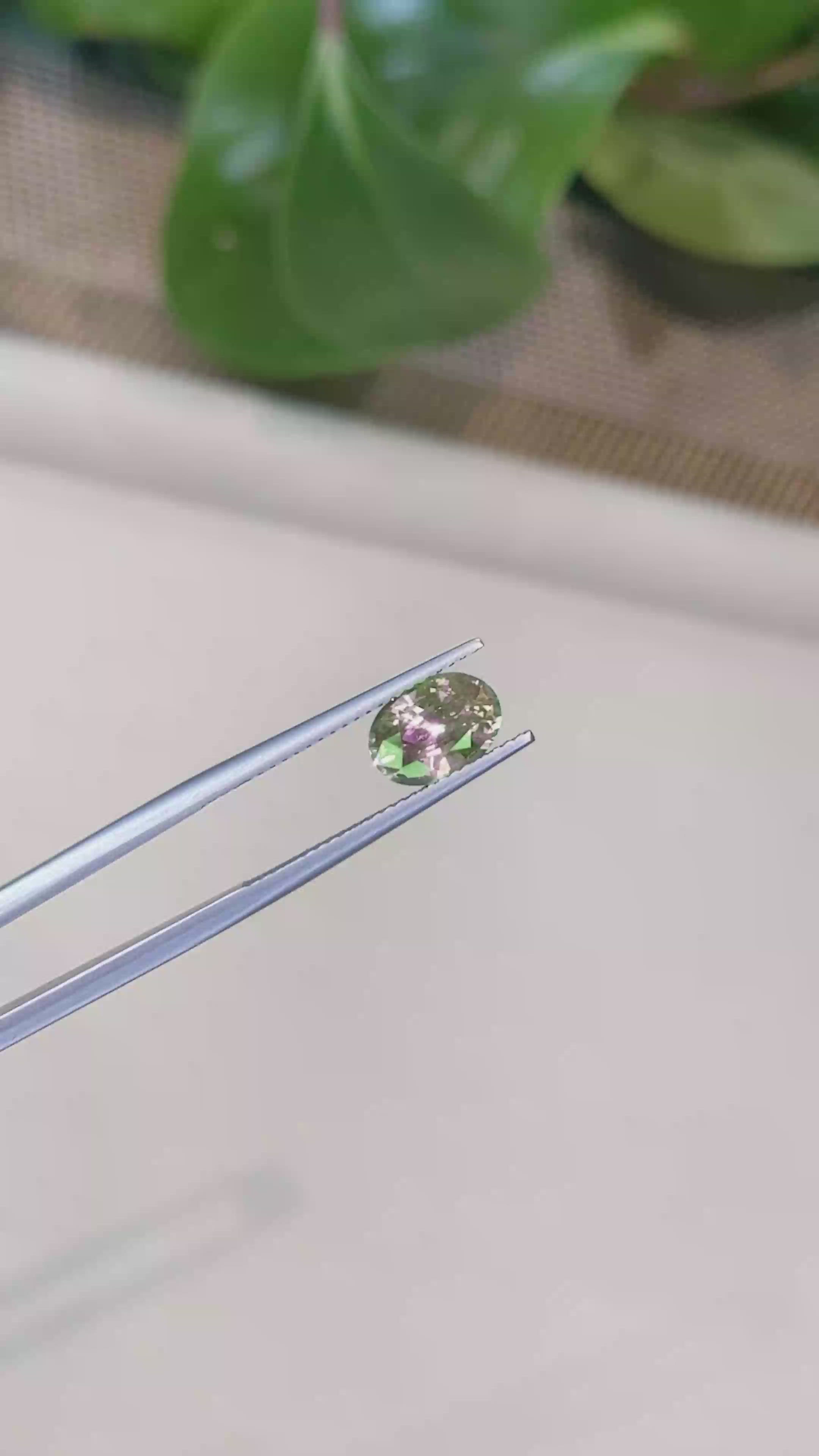 2.04 Ct. Yellowish Green Sapphire from Madagascar Size Video