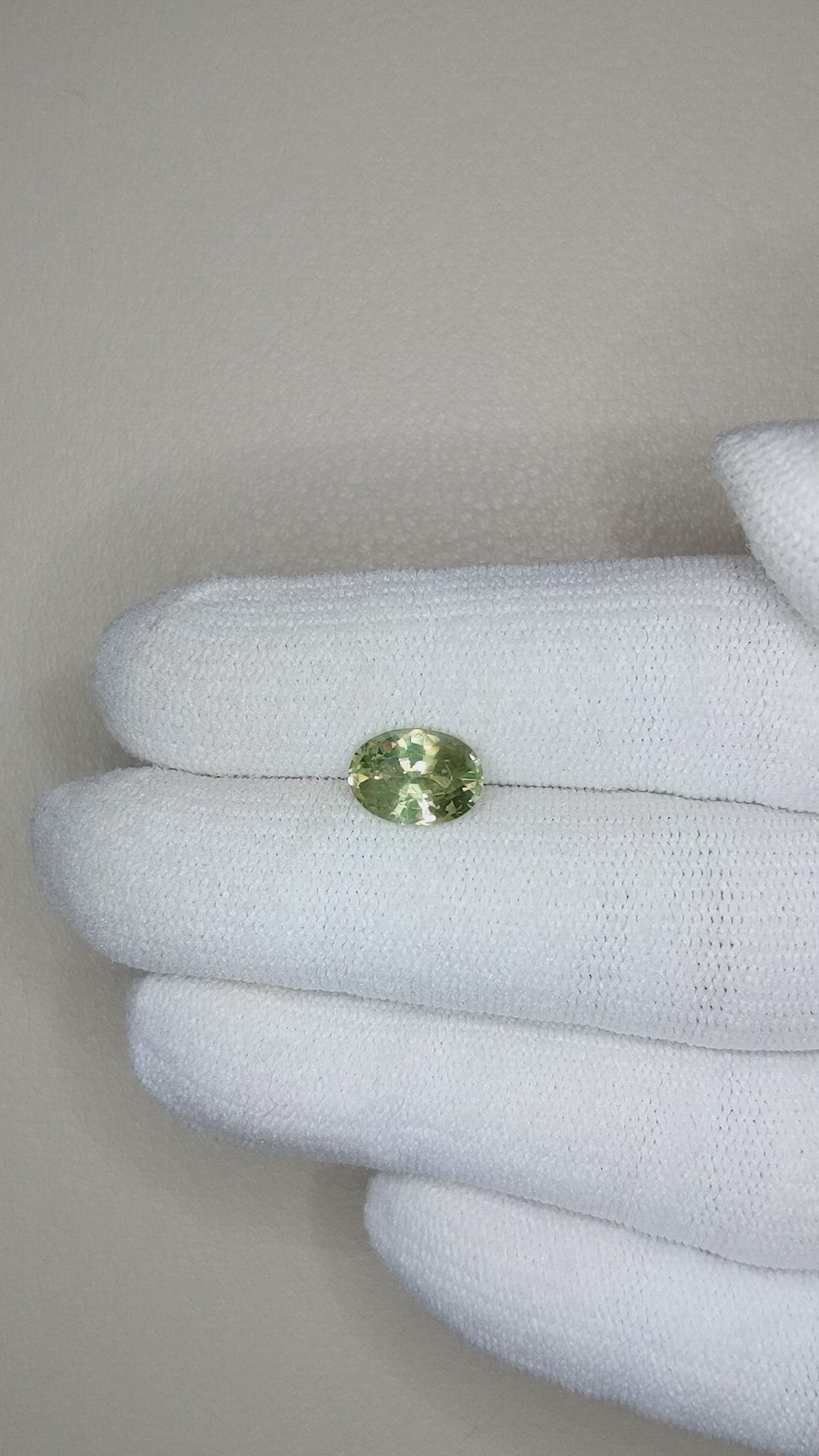 2.04 Ct. Yellowish Green Sapphire from Madagascar Size Video