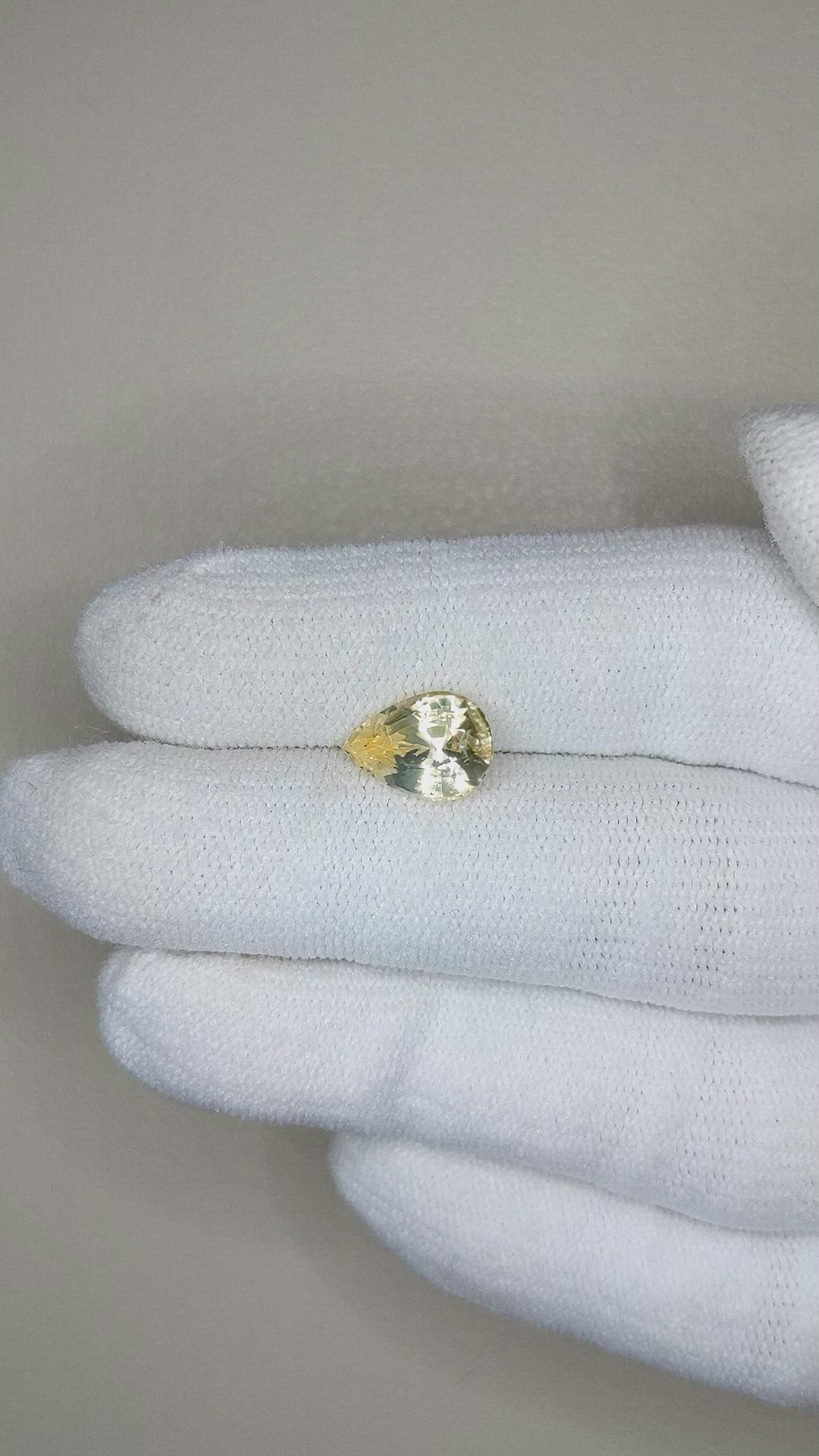 2.57 Ct. Yellow Sapphire from Ceylon (Sri Lanka) Size Video