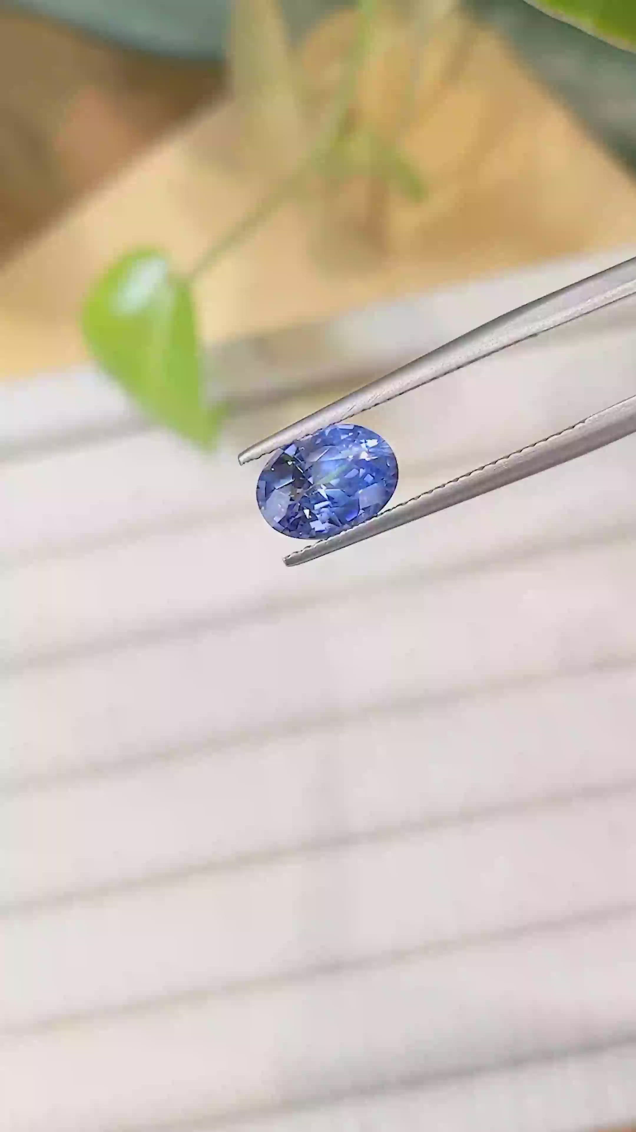 2.34 Ct. Blue Sapphire from Ceylon (Sri Lanka) Size Video