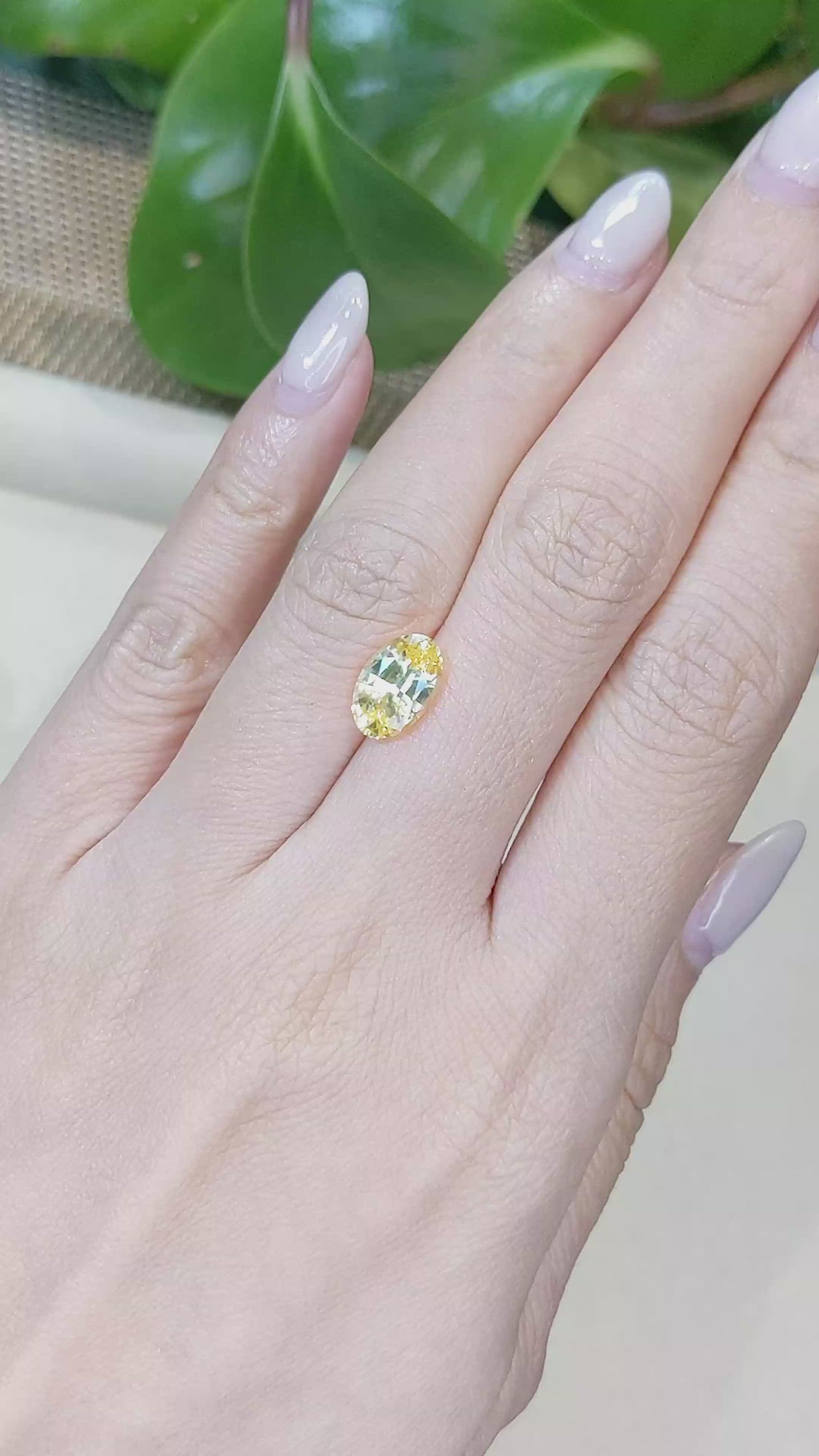 2.68 Ct. Yellow Sapphire from Ceylon (Sri Lanka) Size Video