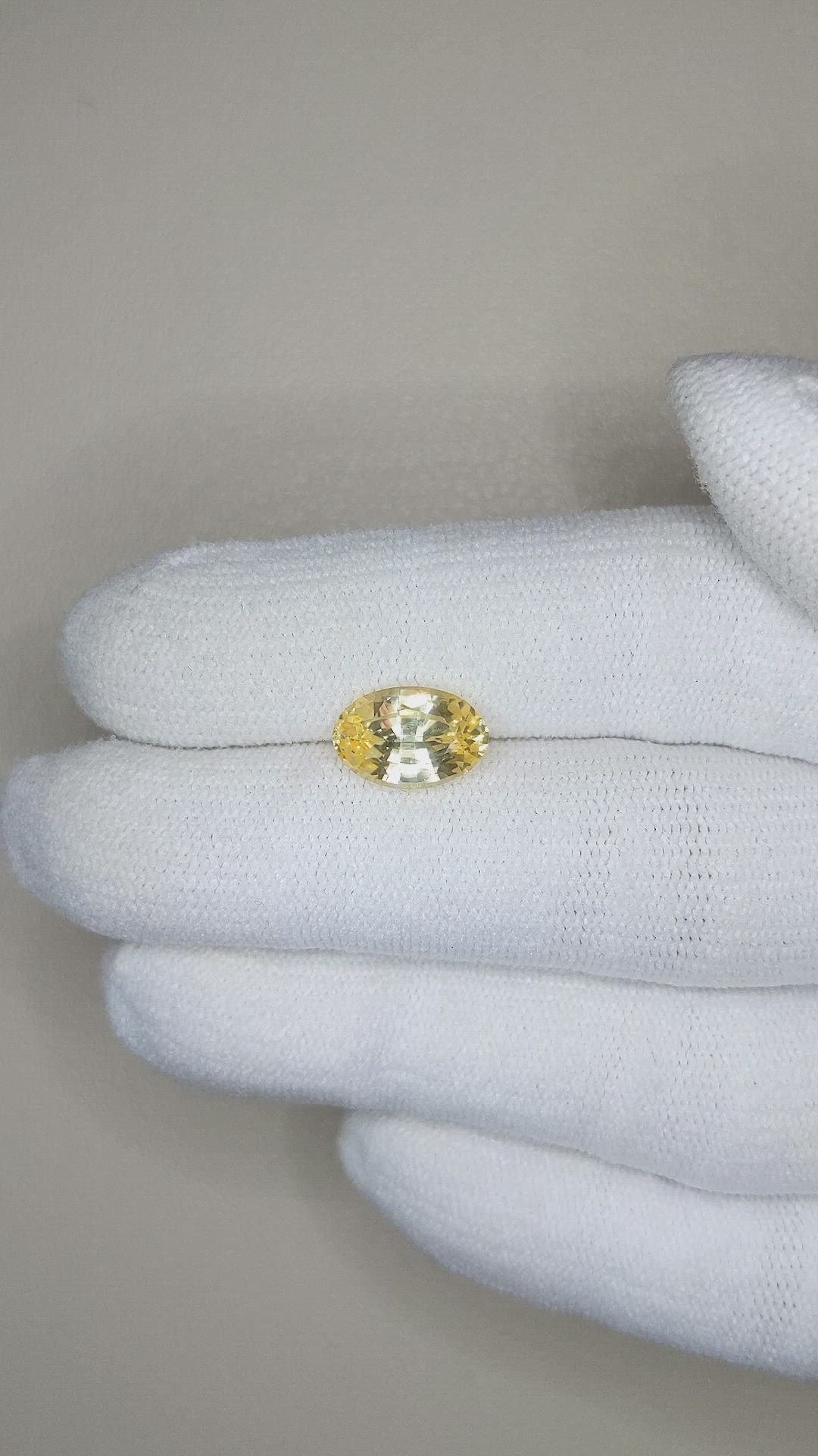 2.68 Ct. Yellow Sapphire from Ceylon (Sri Lanka) Size Video