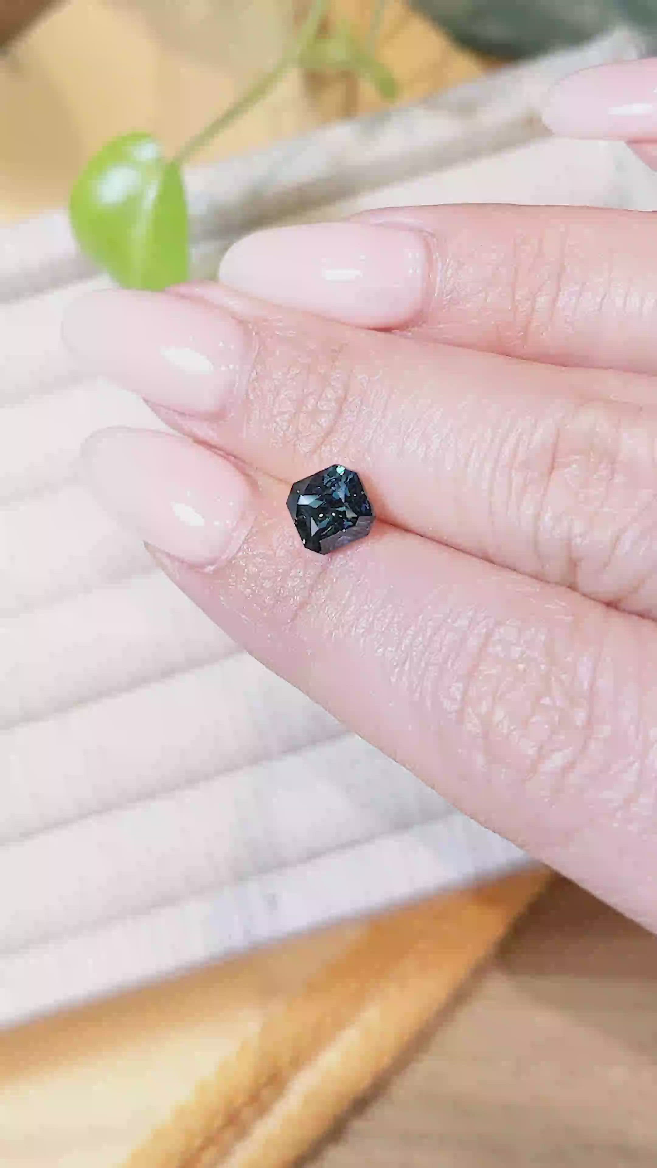 2.01 Ct. Greenish Blue Sapphire from Madagascar Size Video