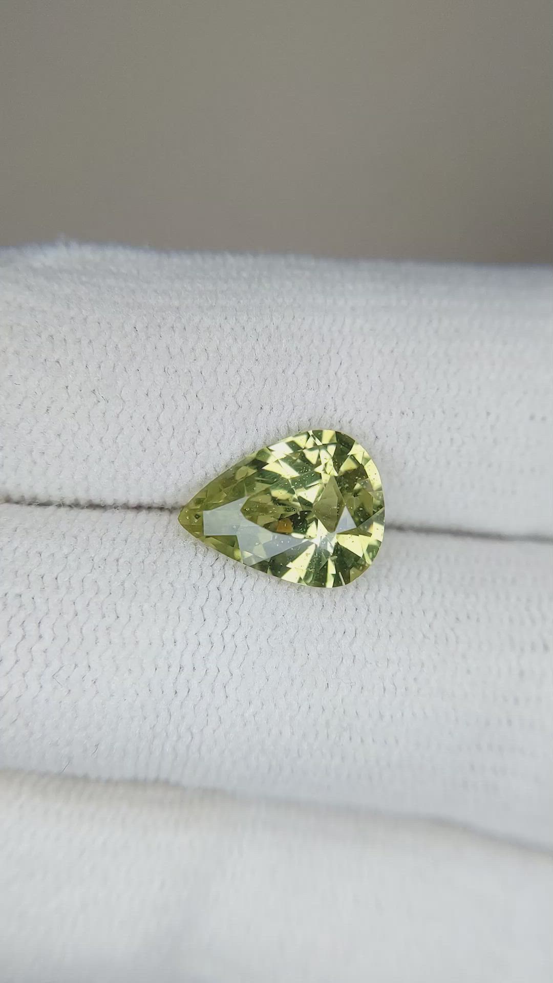 2.78 Ct. Yellowish Green Sapphire from Madagascar Size Video