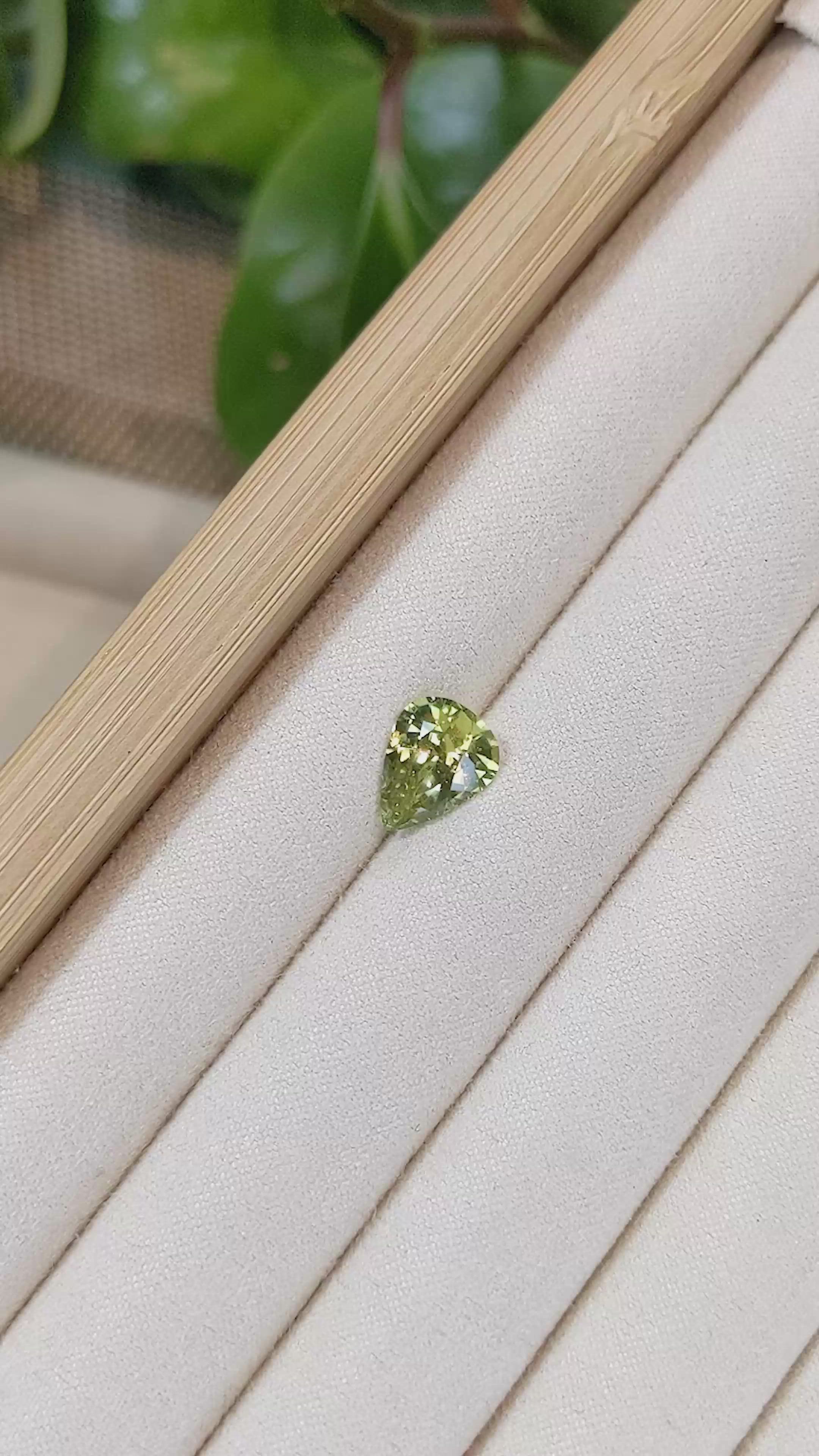 2.78 Ct. Yellowish Green Sapphire from Madagascar Size Video