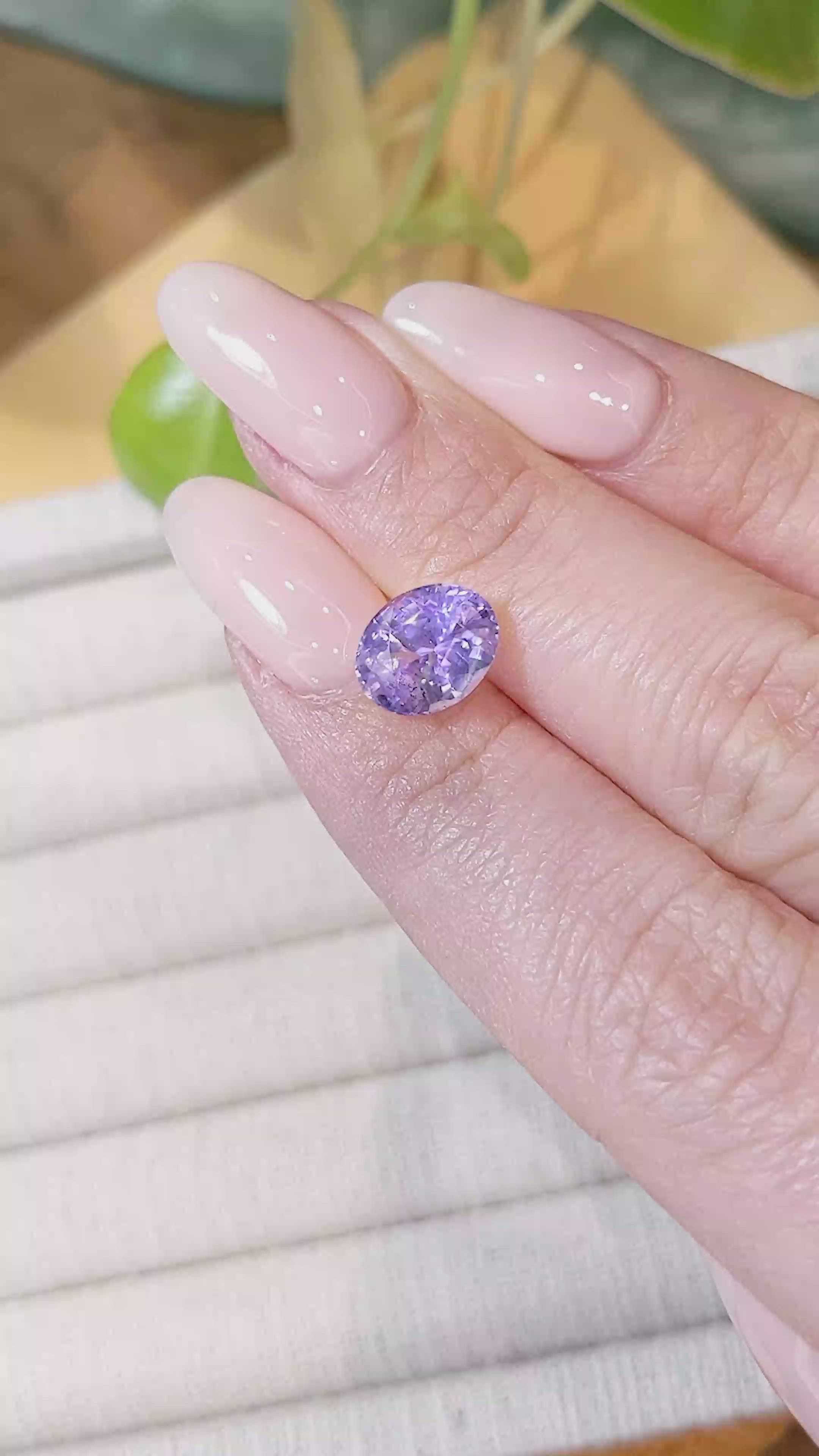 3.31 Ct. Violet Sapphire from Ceylon (Sri Lanka) Size Video