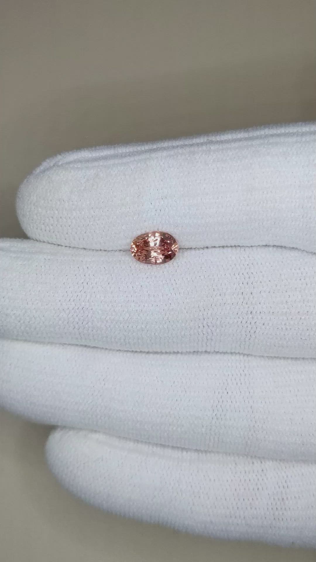 1.45 Ct. Padparadscha Sapphire from Ceylon (Sri Lanka) Size Video
