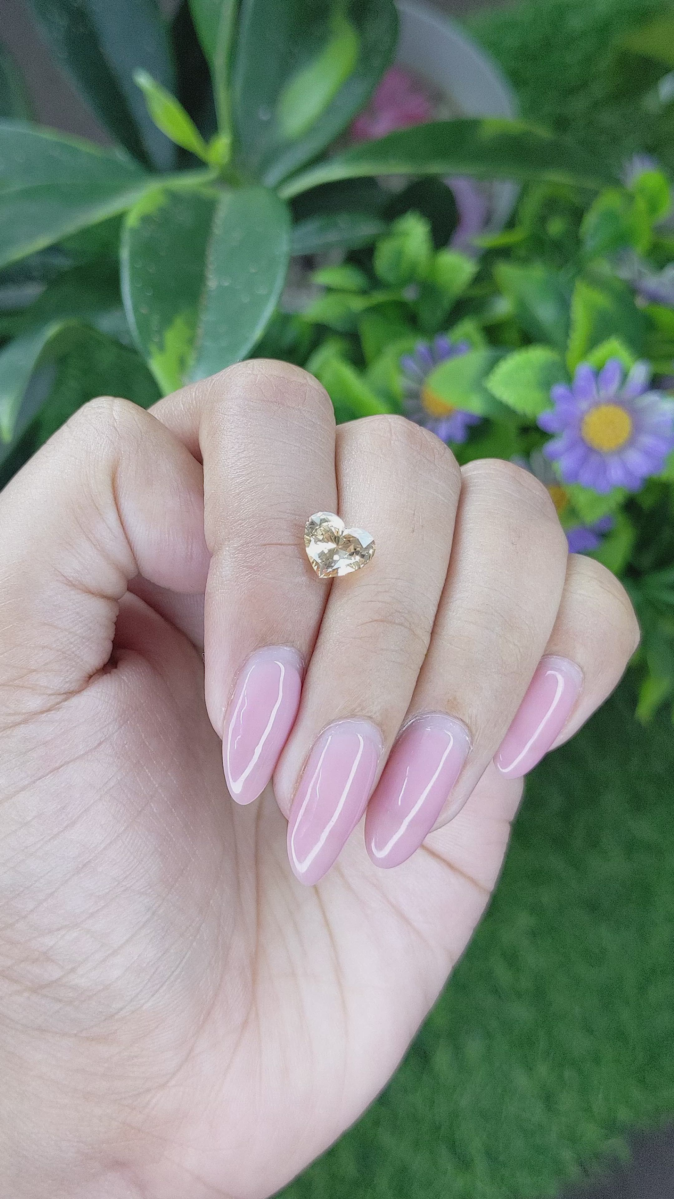 2.13 Ct. Peach Sapphire from Ceylon (Sri Lanka) Size Video
