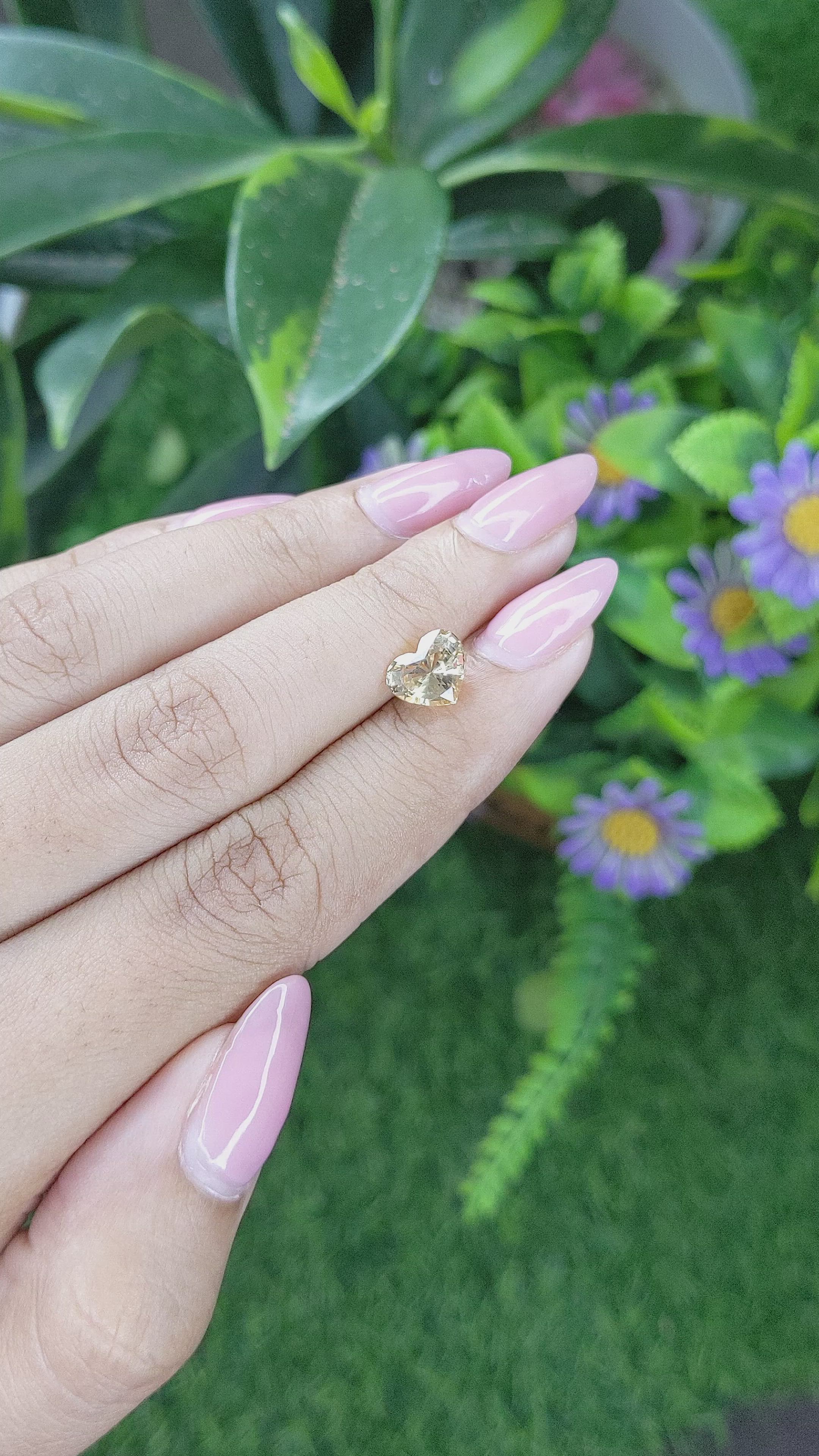 2.13 Ct. Peach Sapphire from Ceylon (Sri Lanka) Size Video