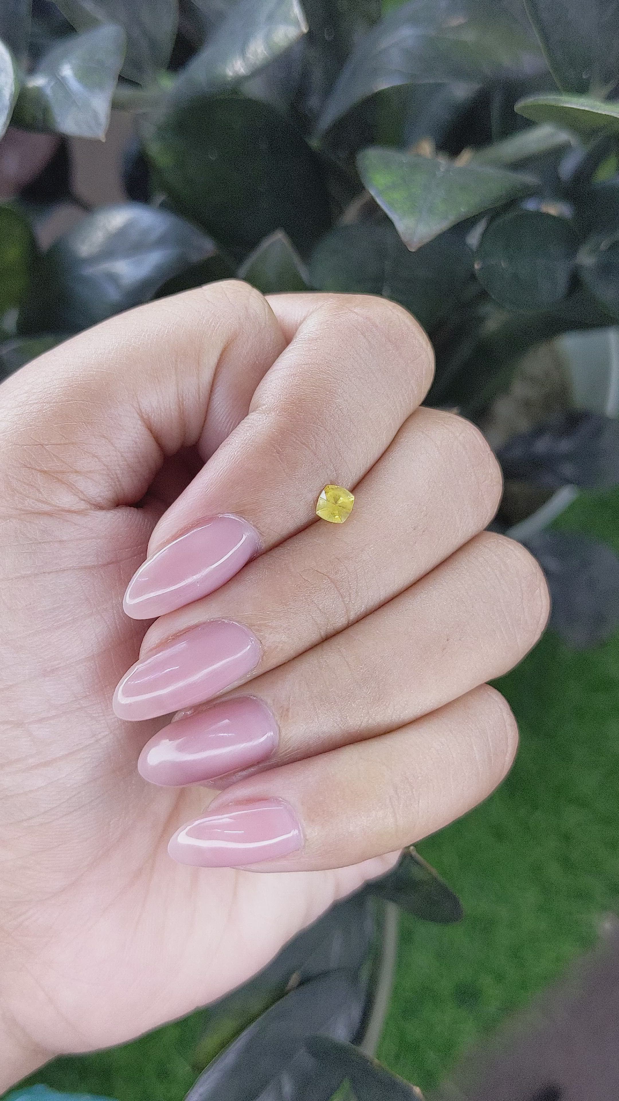 0.31 Ct. Yellow Sapphire from Ceylon (Sri Lanka) Size Video
