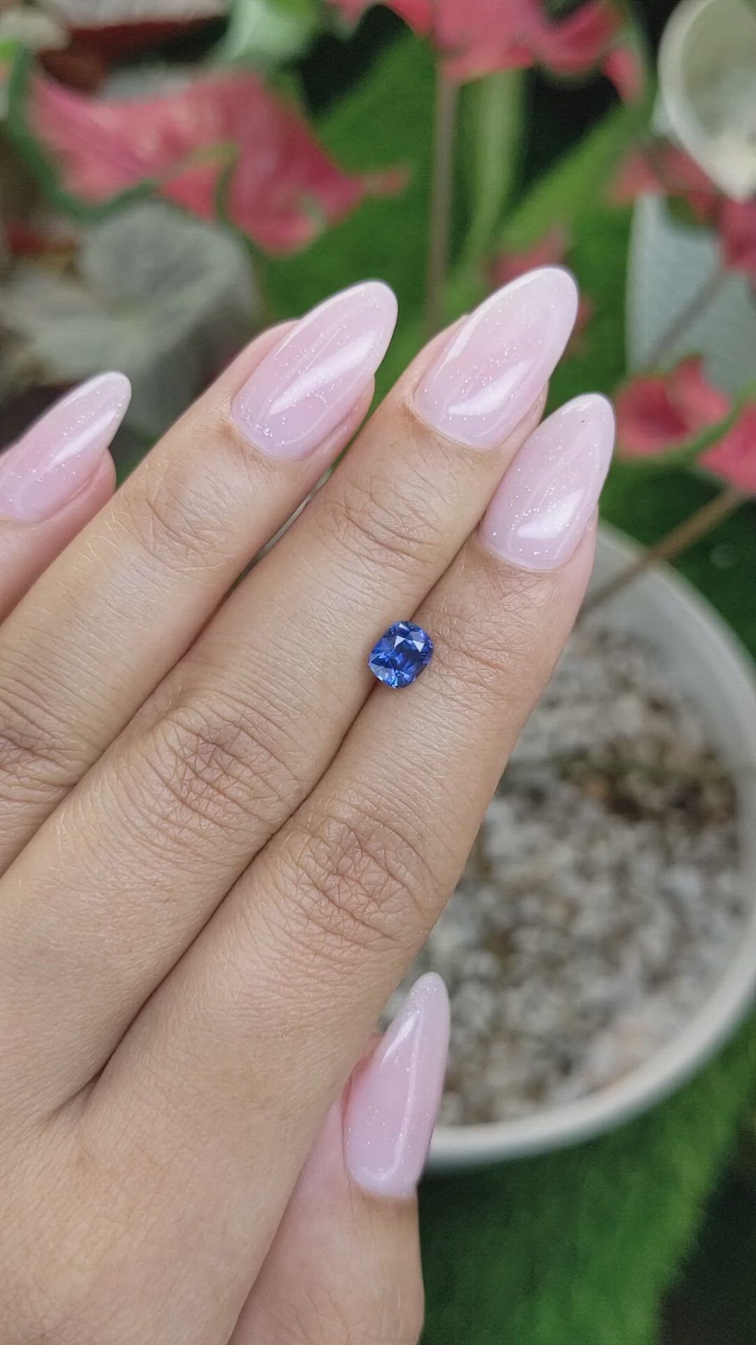 1.02 Ct. Blue Sapphire from Ceylon (Sri Lanka) Size Video