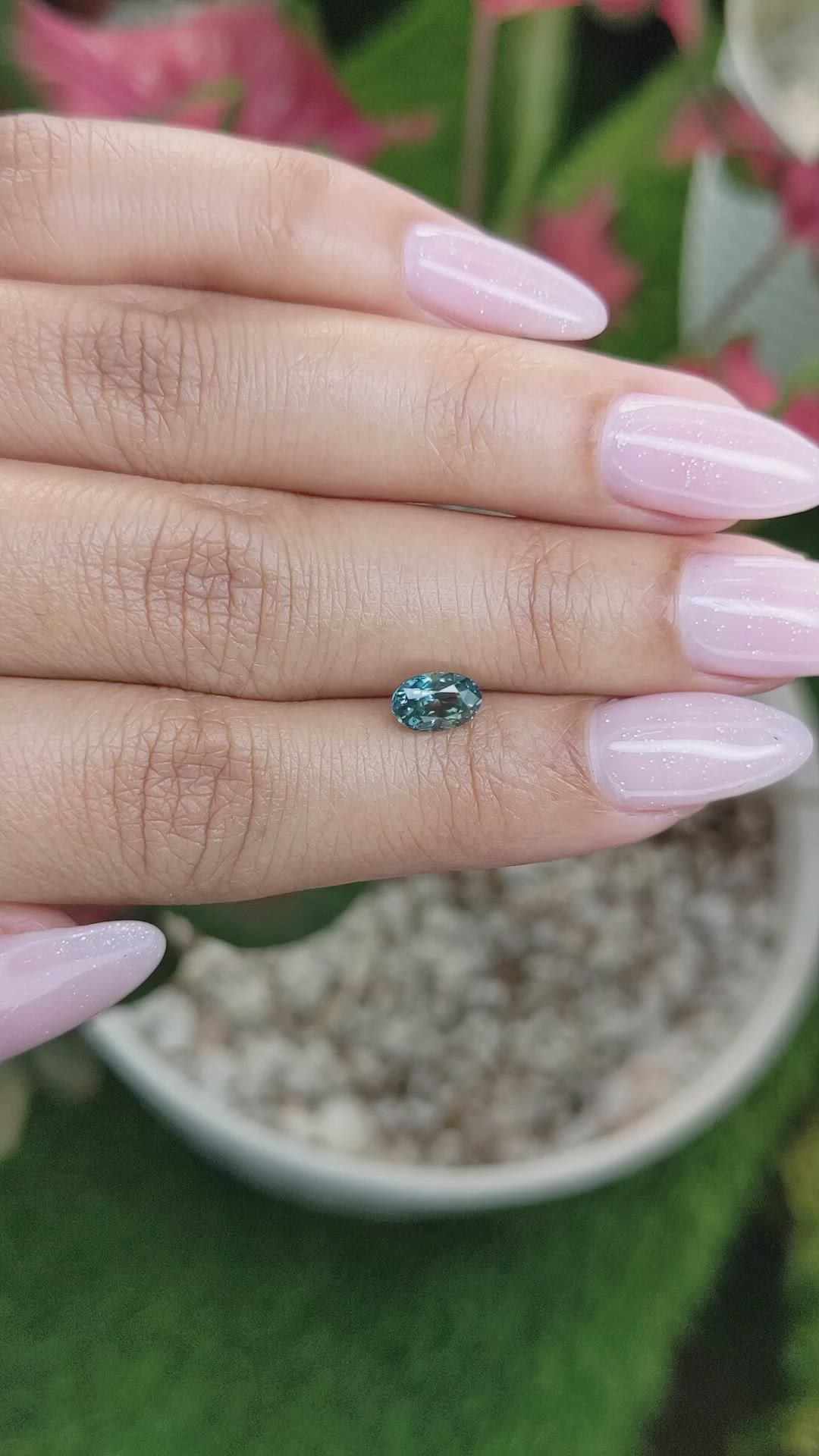 1.05 Ct. Bluish Green Sapphire from Madagascar Size Video