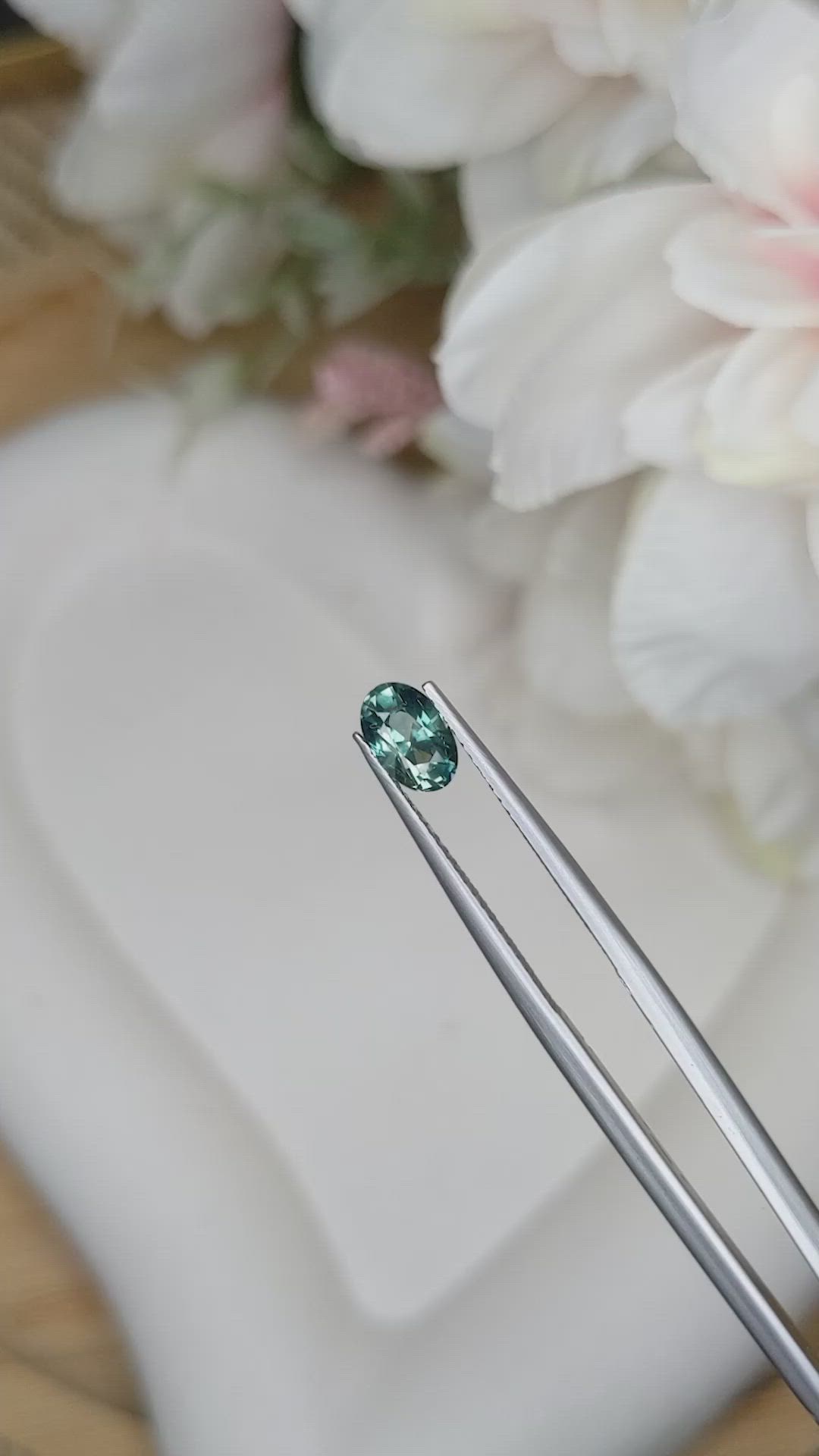 1.05 Ct. Bluish Green Sapphire from Madagascar Size Video
