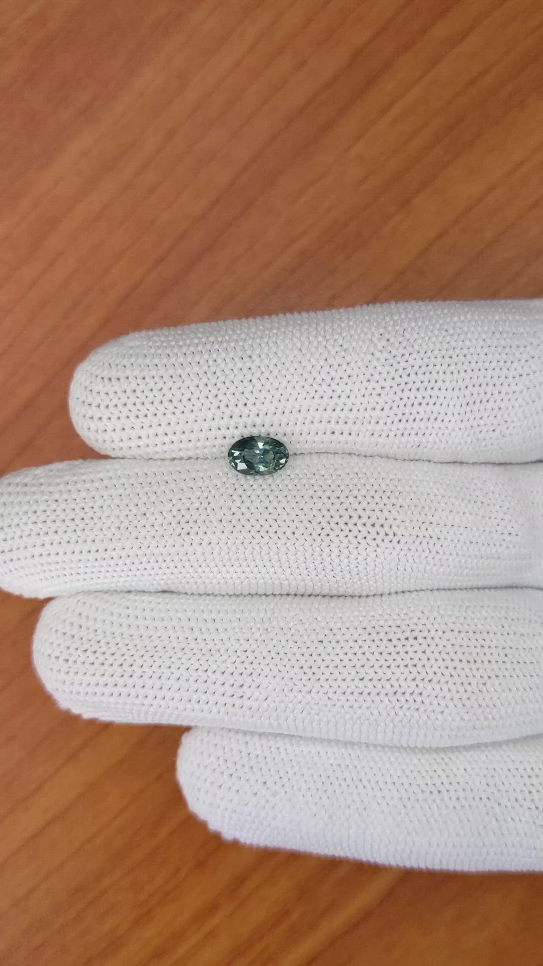 1.05 Ct. Bluish Green Sapphire from Madagascar Size Video