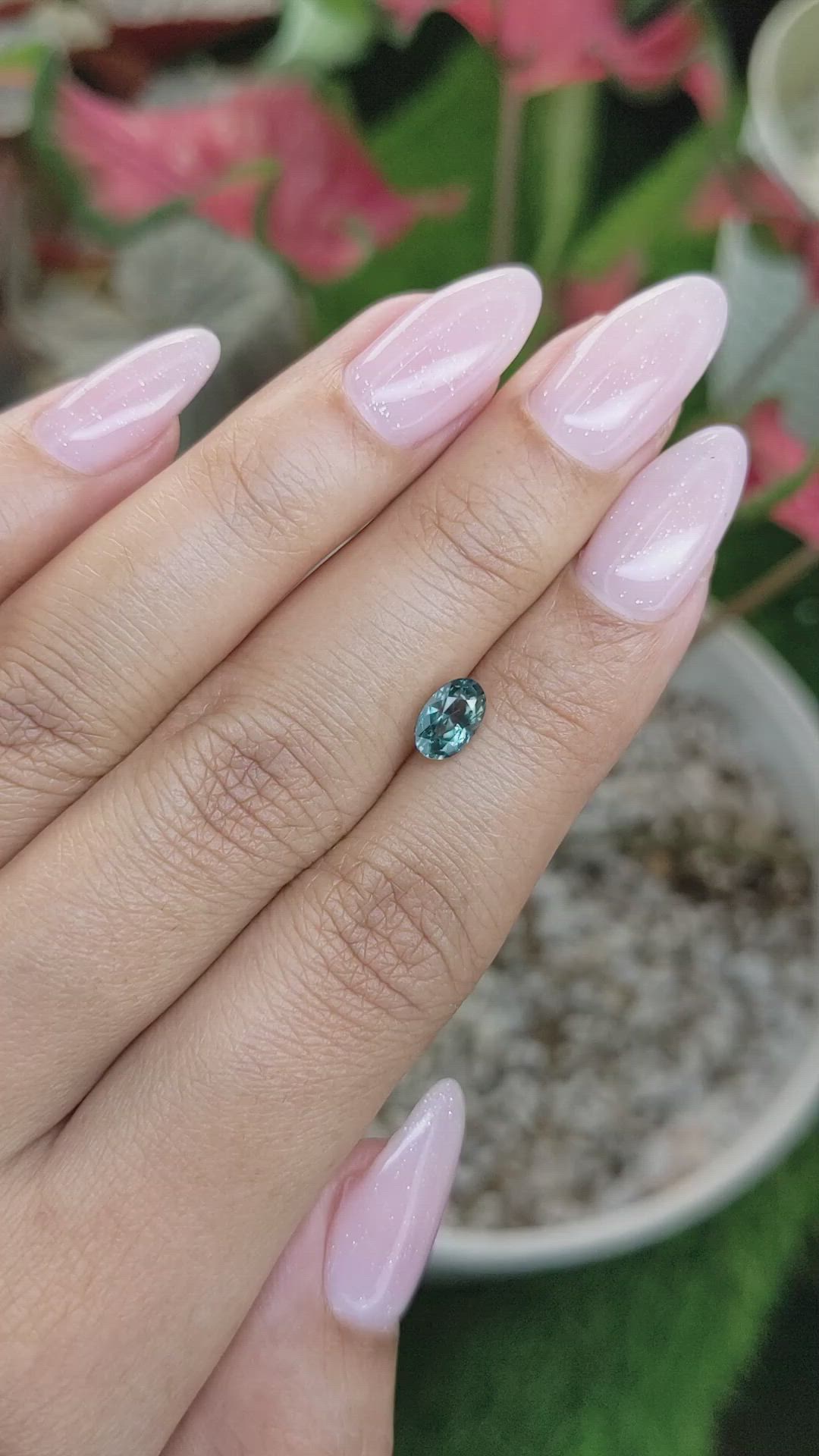 1.05 Ct. Bluish Green Sapphire from Madagascar Size Video