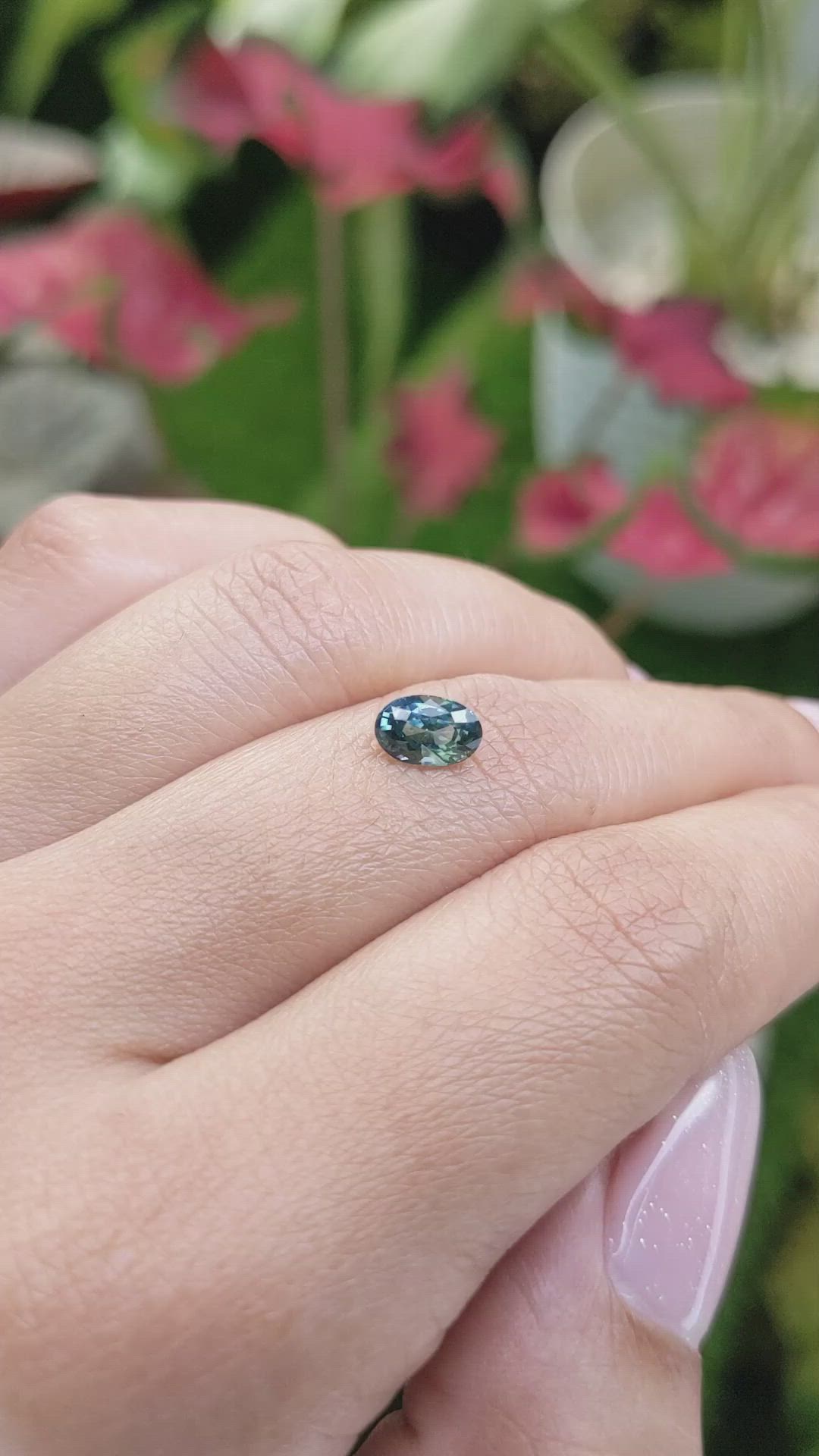 1.05 Ct. Bluish Green Sapphire from Madagascar Size Video