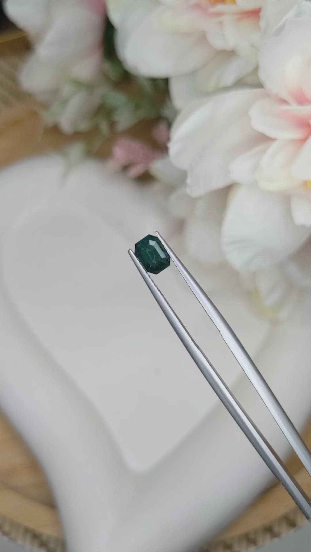 1.03 Ct. Bluish Green Sapphire from Madagascar Size Video