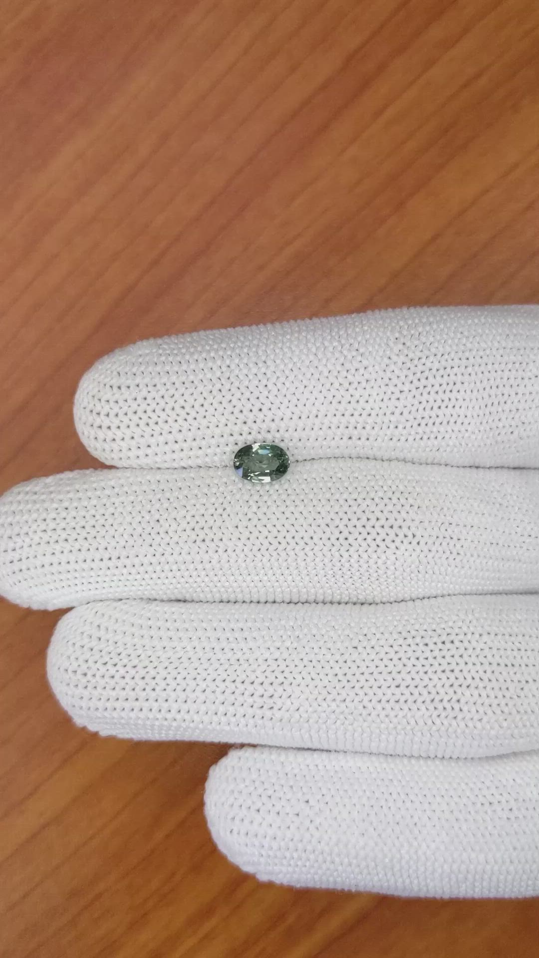 0.85 Ct. Green Sapphire from Madagascar Size Video
