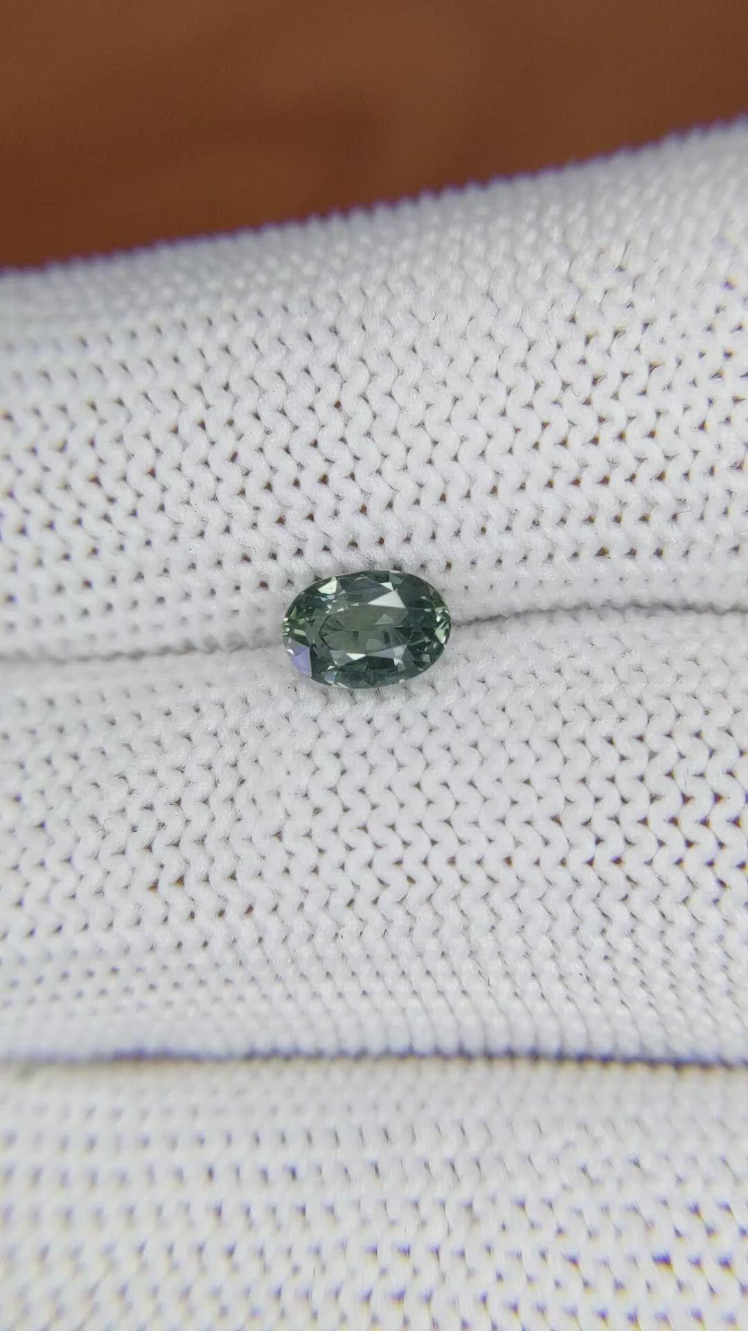 0.85 Ct. Green Sapphire from Madagascar Size Video