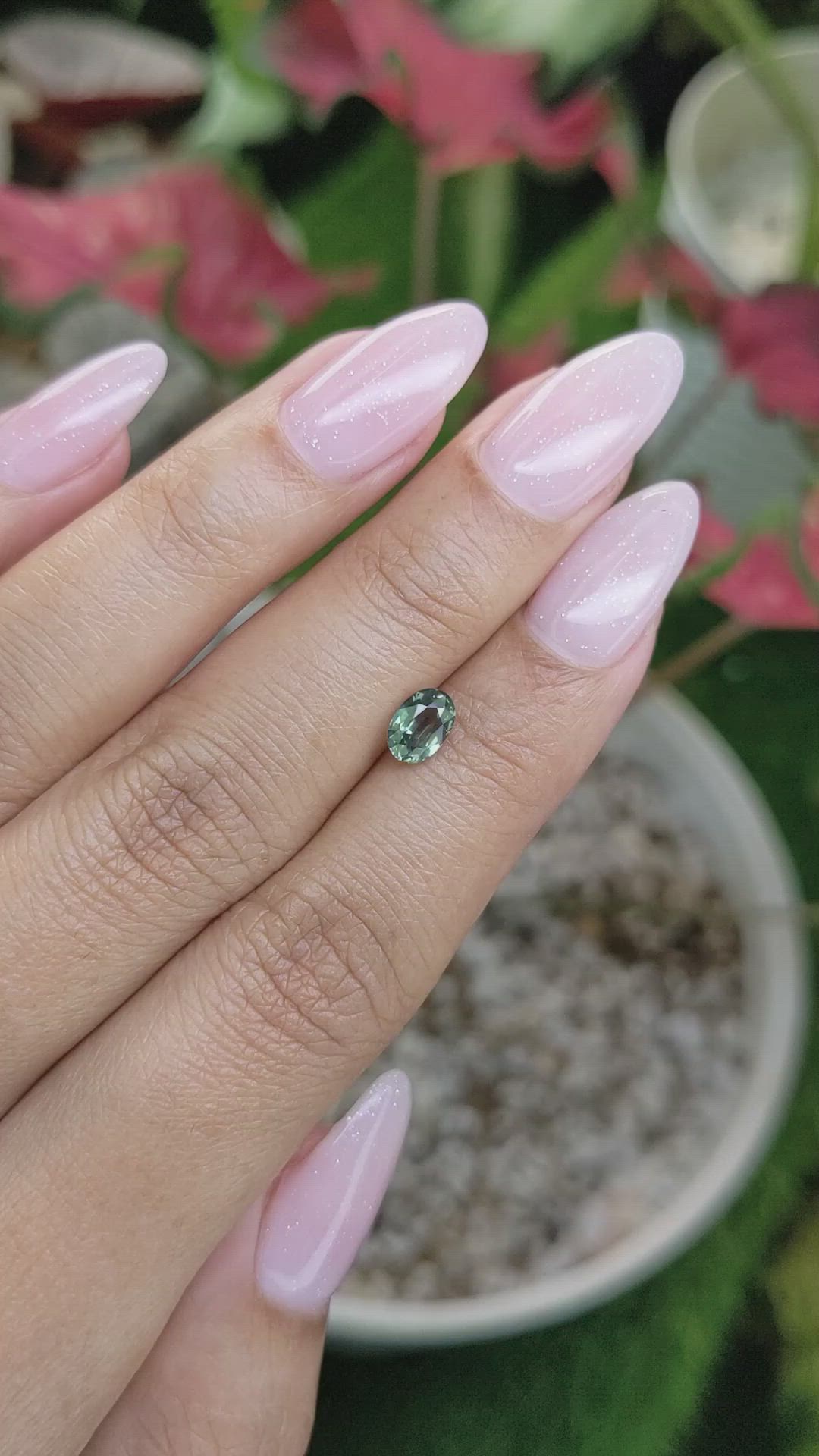 0.85 Ct. Green Sapphire from Madagascar Size Video