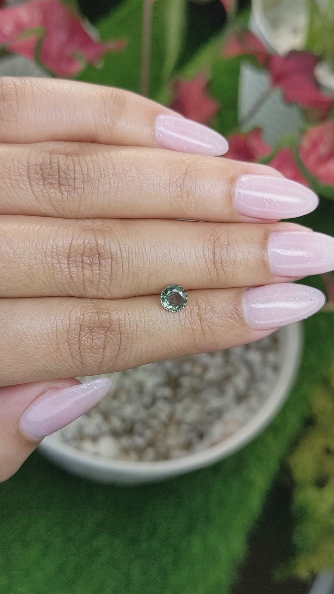 0.75 Ct. Green Sapphire from Madagascar Size Video