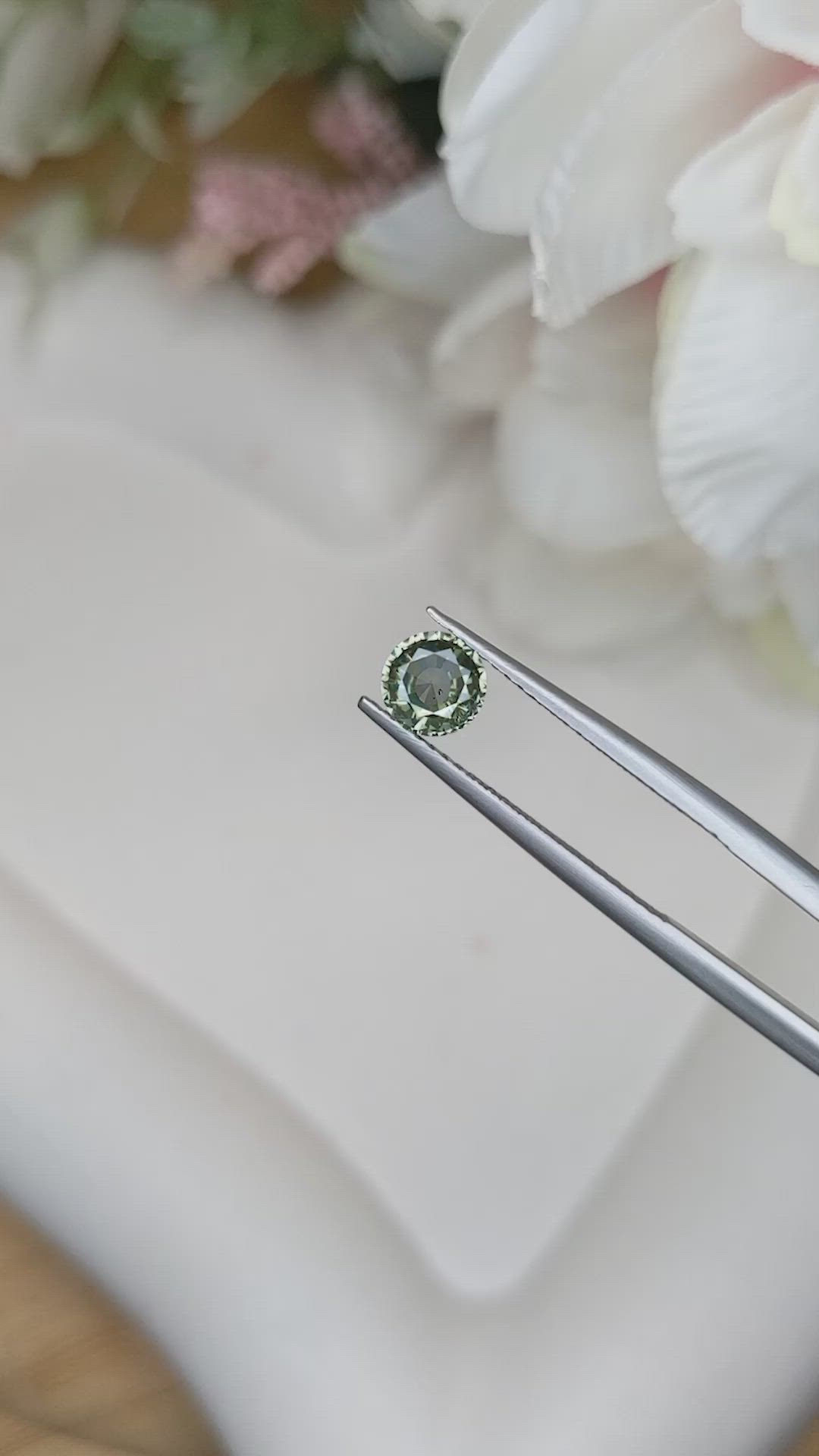 0.75 Ct. Green Sapphire from Madagascar Size Video