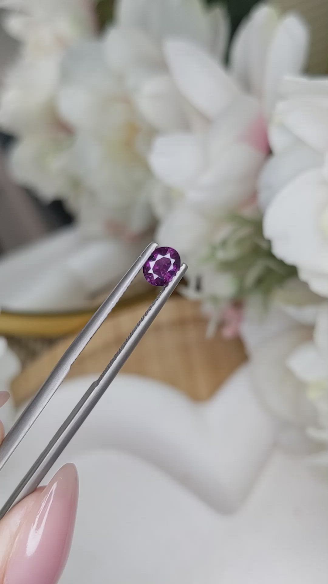 0.55 Ct. Pinkish Purple Sapphire from Madagascar Size Video
