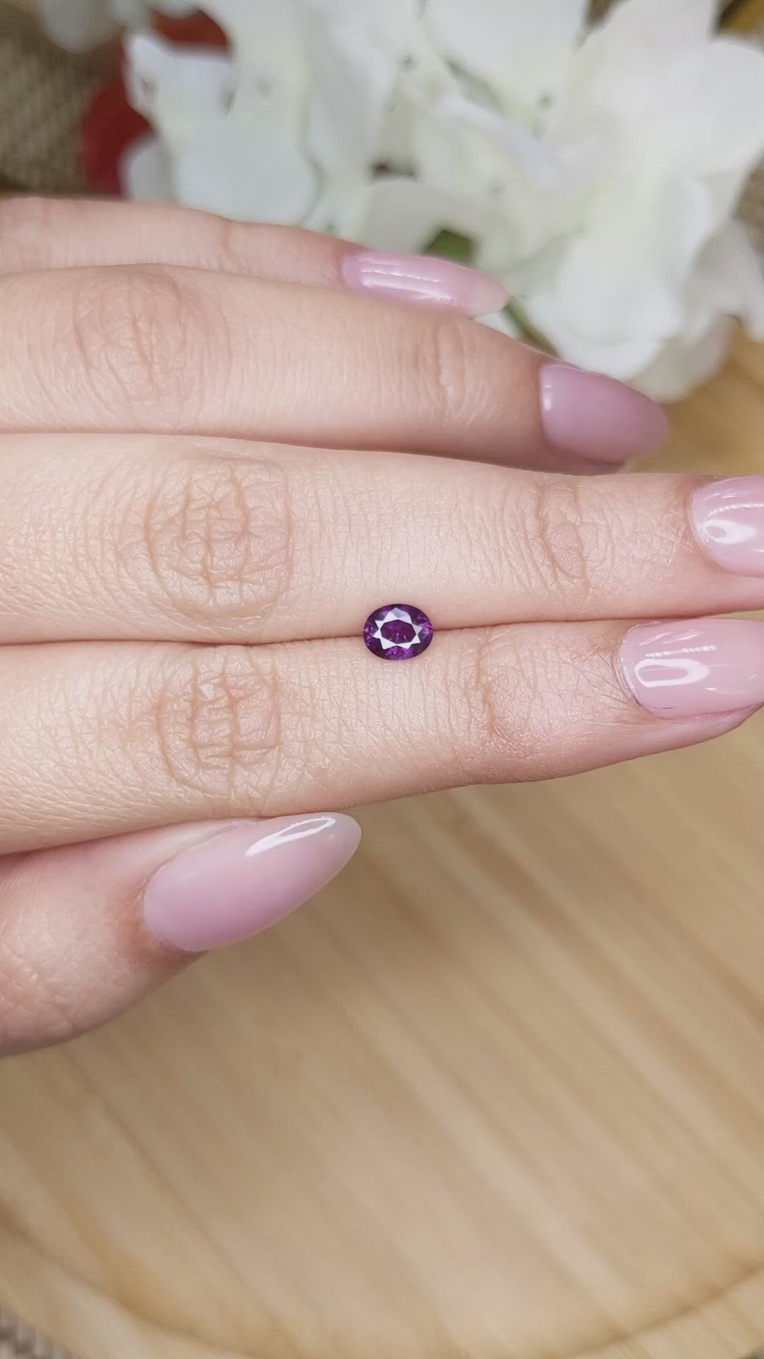 0.55 Ct. Pinkish Purple Sapphire from Madagascar Size Video