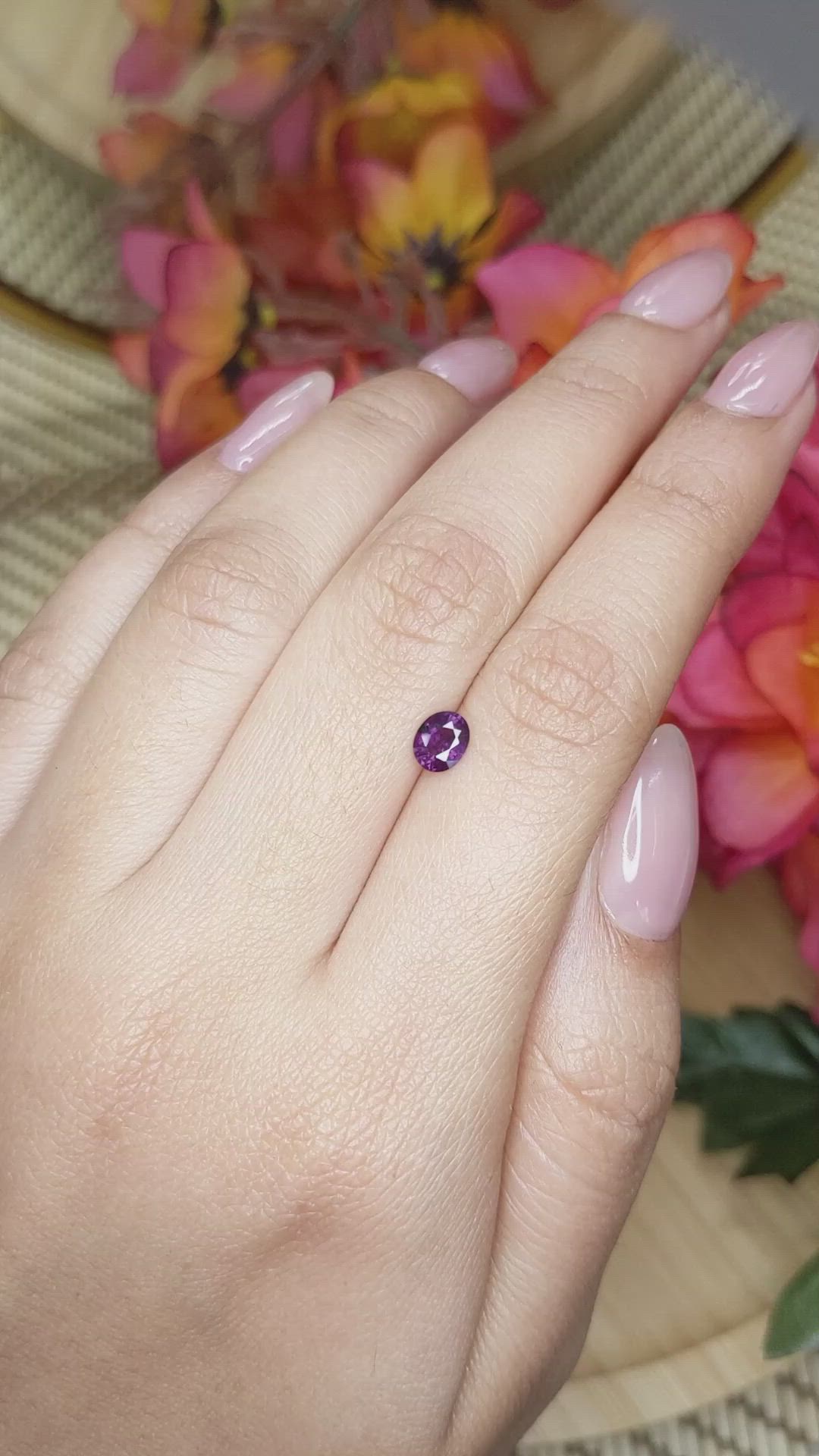 0.55 Ct. Pinkish Purple Sapphire from Madagascar Size Video