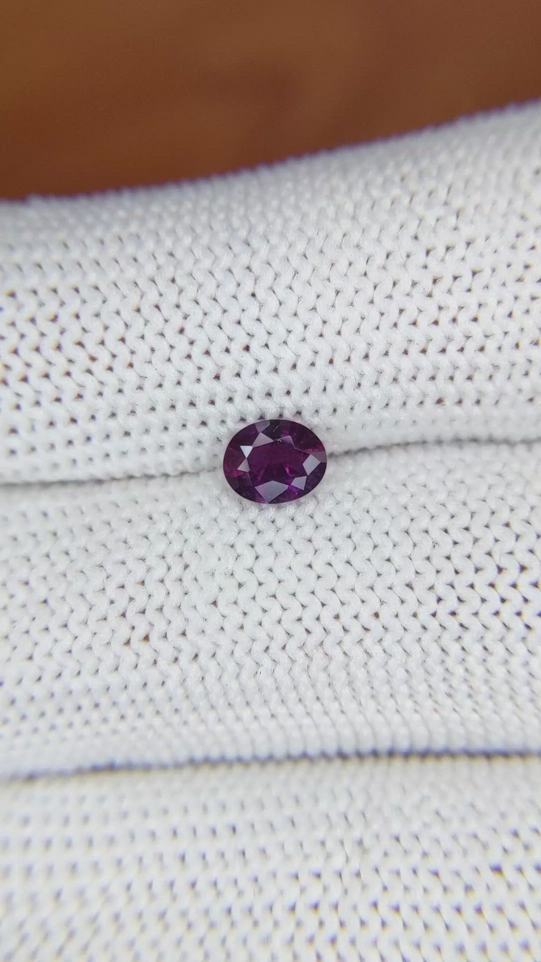 0.55 Ct. Pinkish Purple Sapphire from Madagascar Size Video