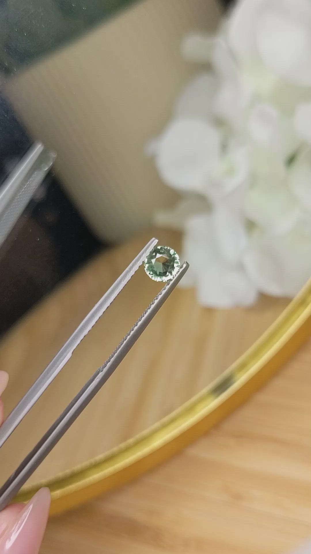 0.58 Ct. Green Sapphire from Madagascar Size Video