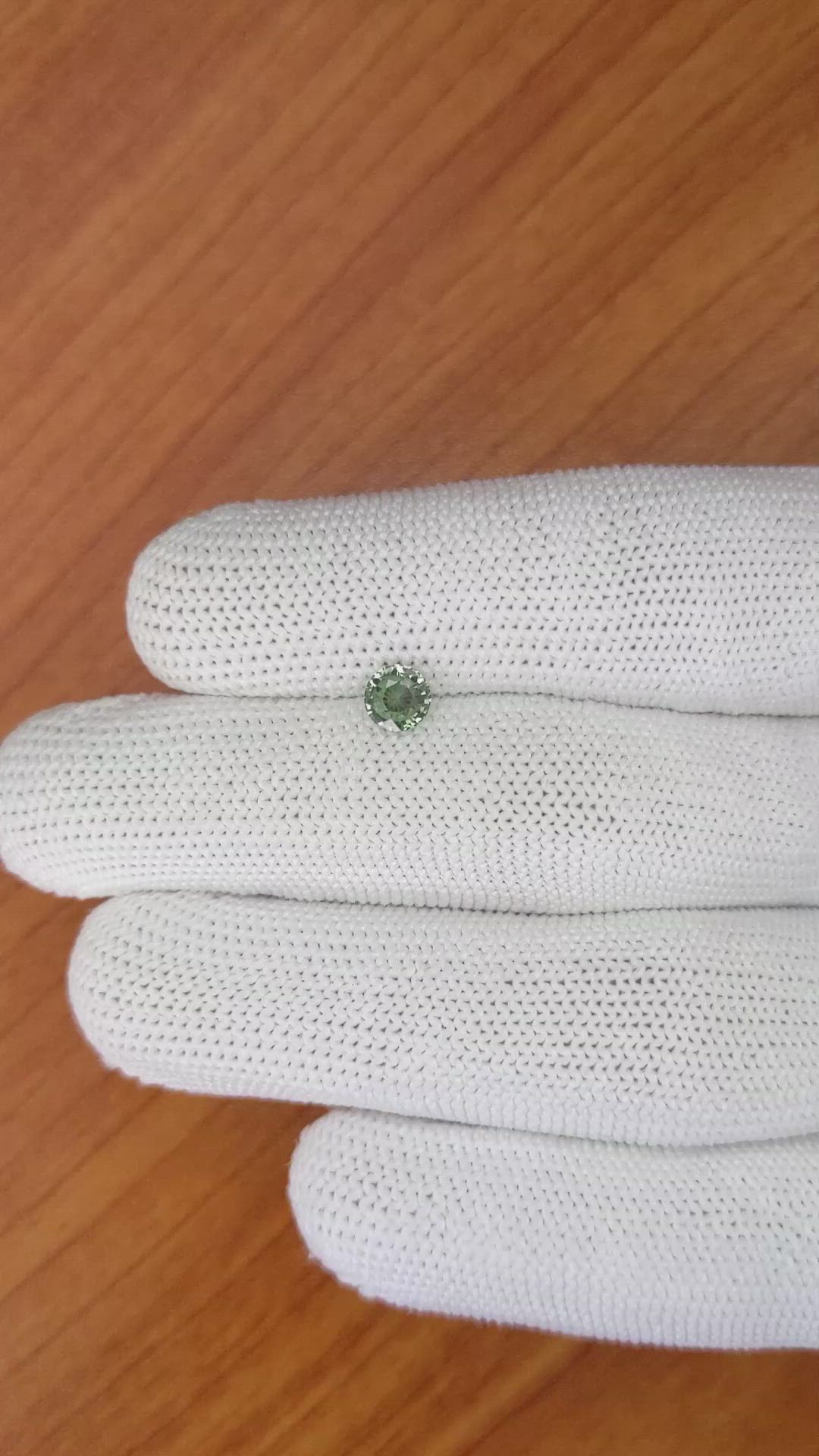 0.58 Ct. Green Sapphire from Madagascar Size Video