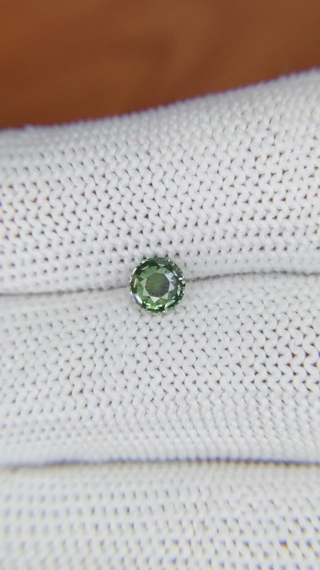 0.58 Ct. Green Sapphire from Madagascar Size Video