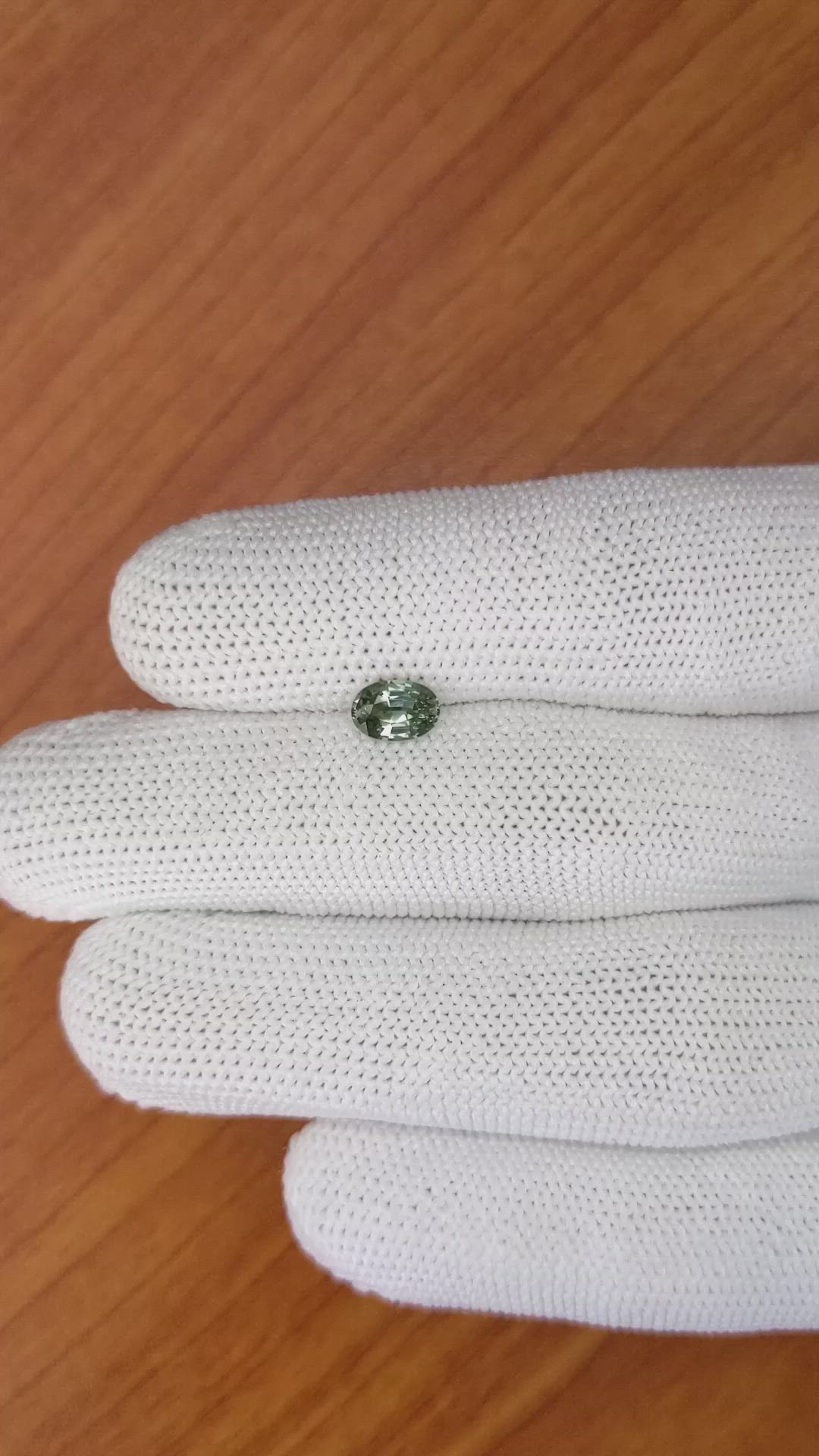 0.78 Ct. Green Sapphire from Madagascar Size Video