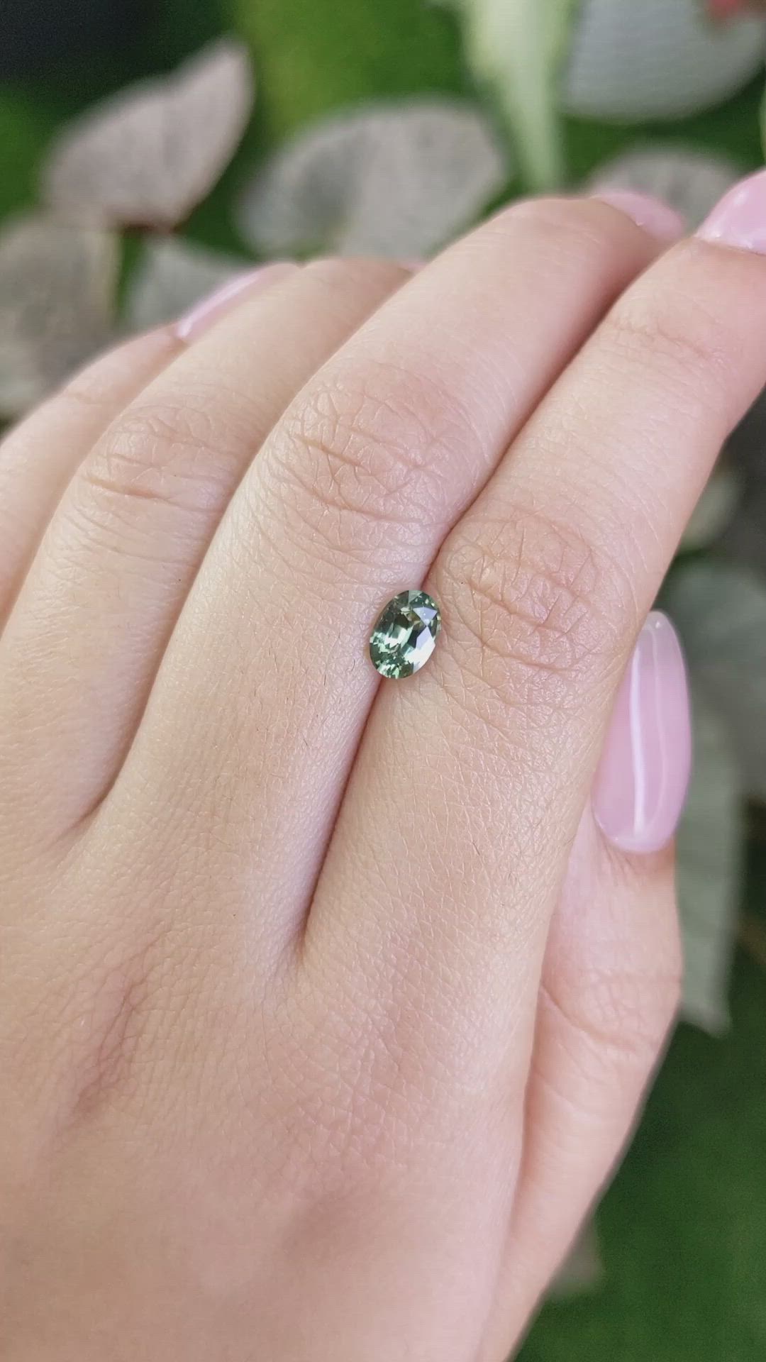 0.78 Ct. Green Sapphire from Madagascar Size Video