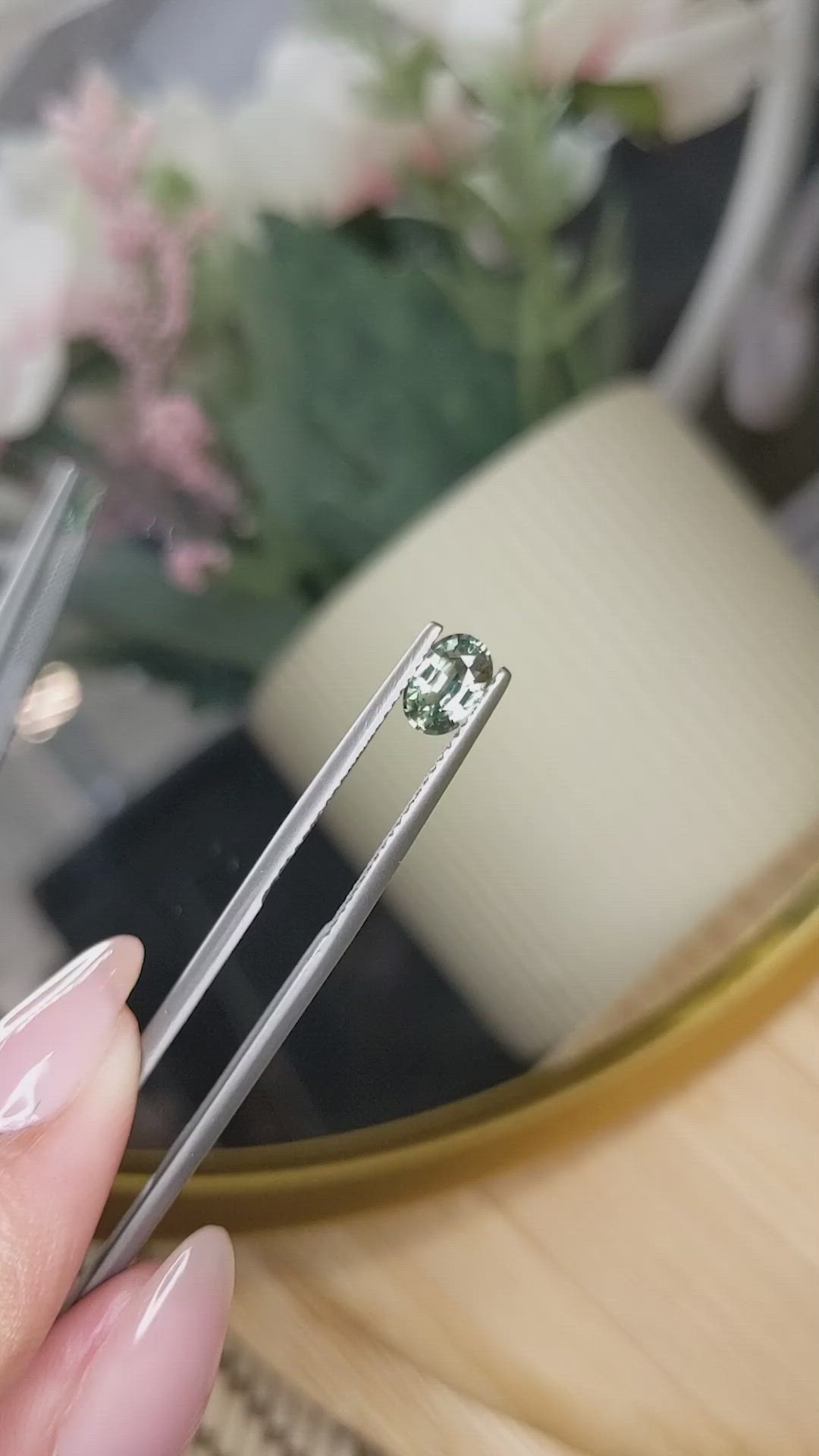 0.78 Ct. Green Sapphire from Madagascar Size Video