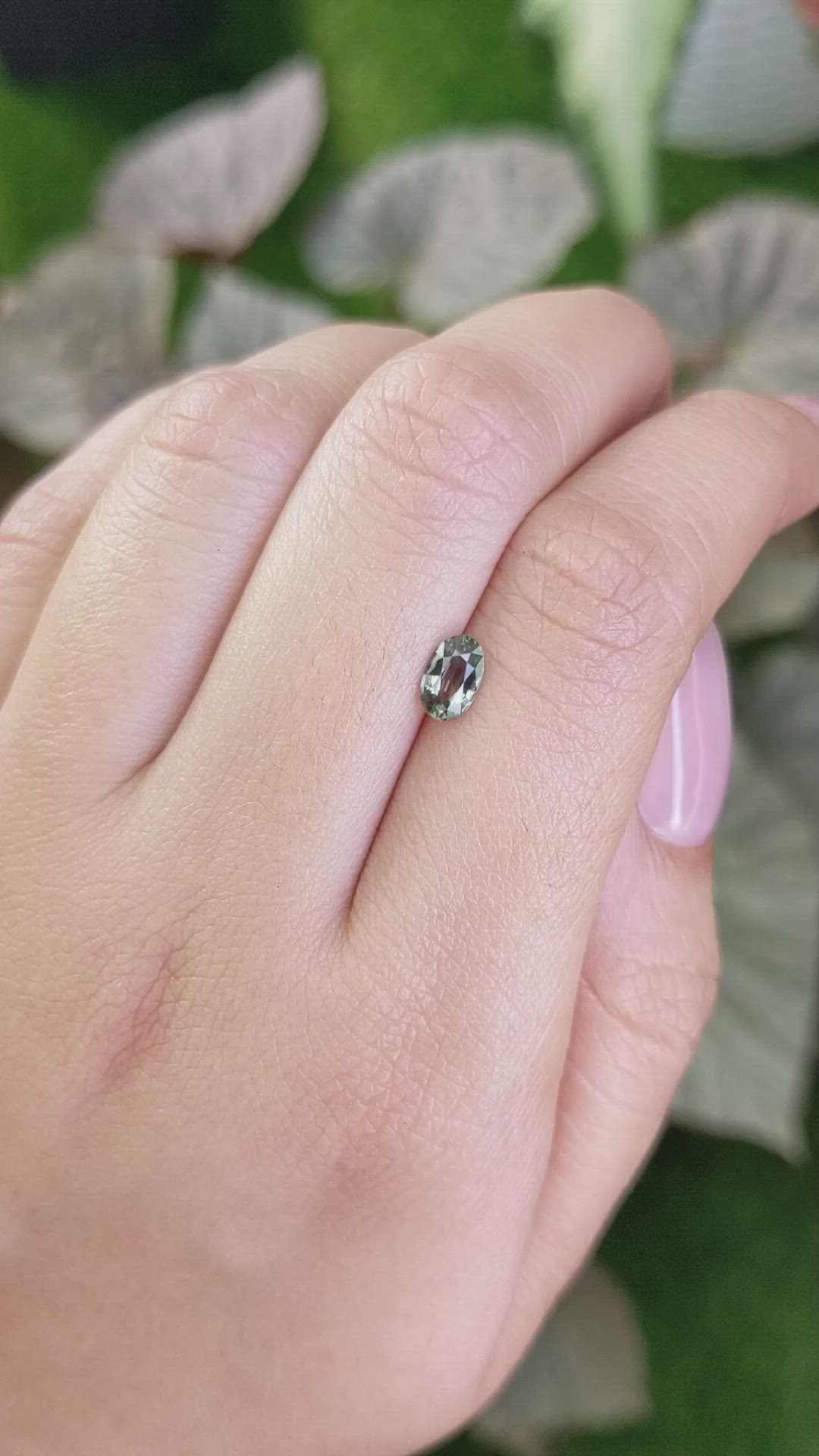 0.70 Ct. Brownish Green Sapphire from Madagascar Size Video