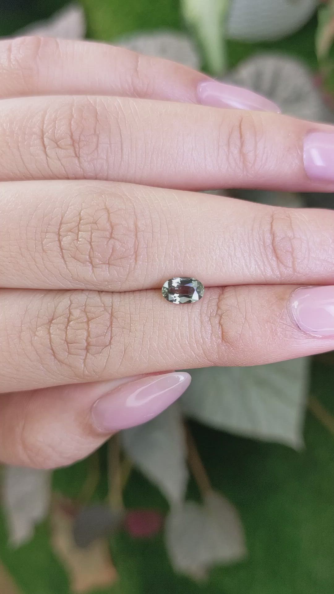0.70 Ct. Brownish Green Sapphire from Madagascar Size Video