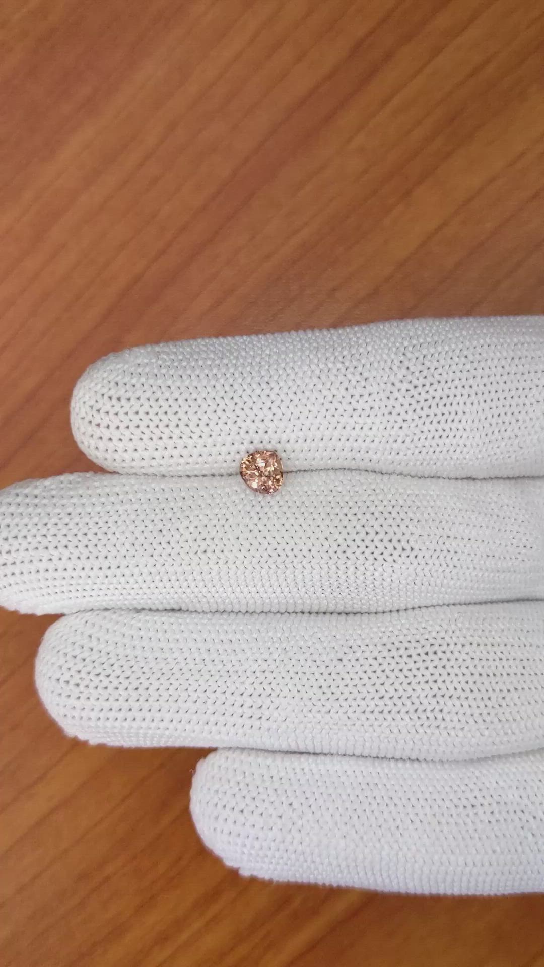 0.62 Ct. Peach Sapphire from Madagascar Size Video