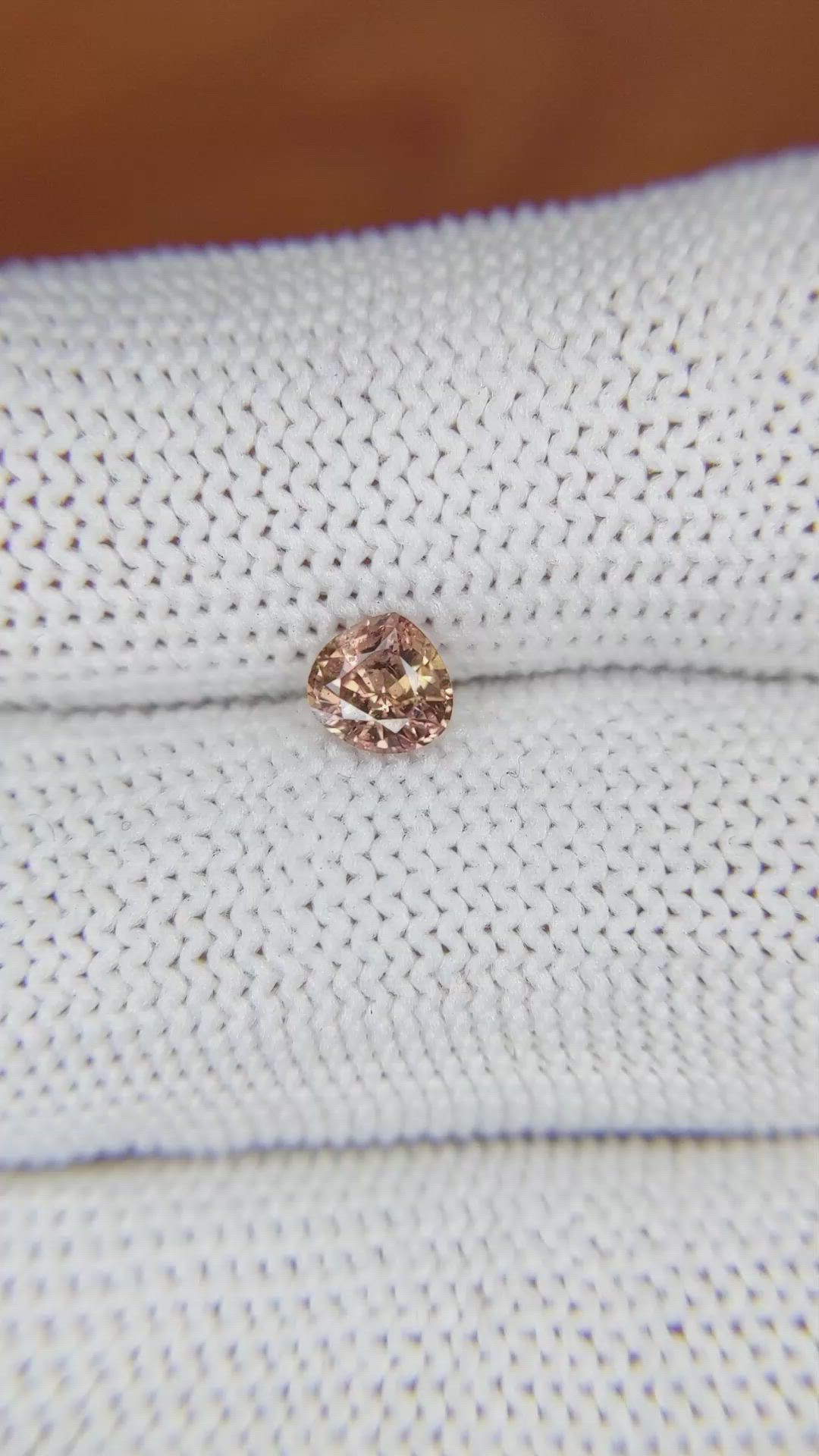 0.62 Ct. Peach Sapphire from Madagascar Size Video