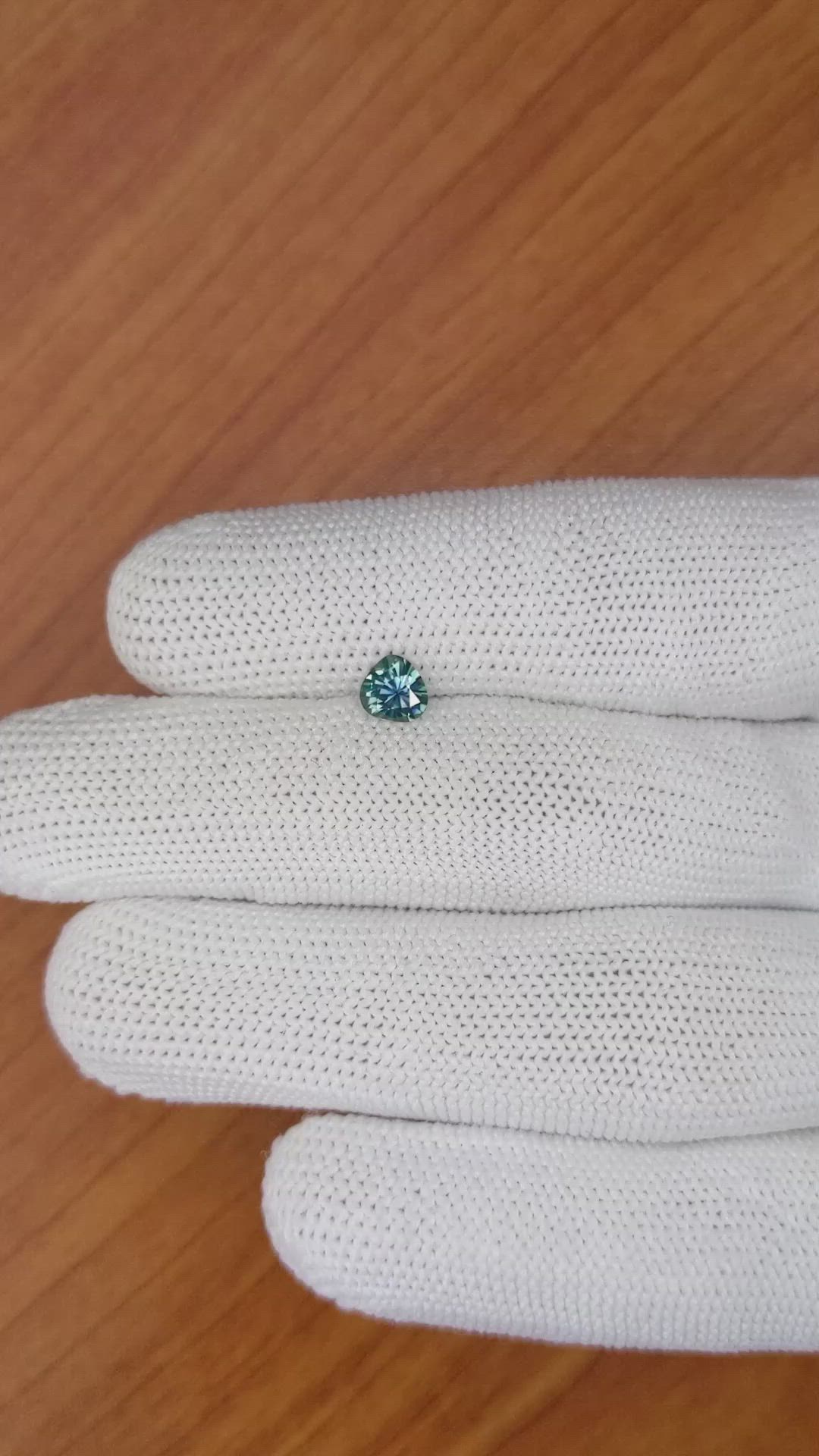 0.58 Ct. Greenish Blue Sapphire from Madagascar Size Video