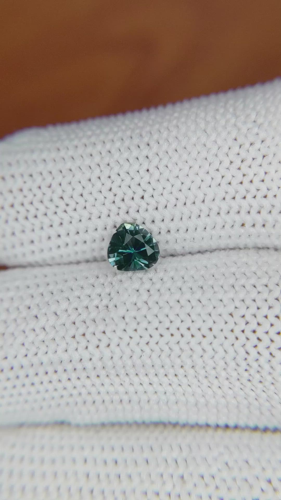 0.58 Ct. Greenish Blue Sapphire from Madagascar Size Video