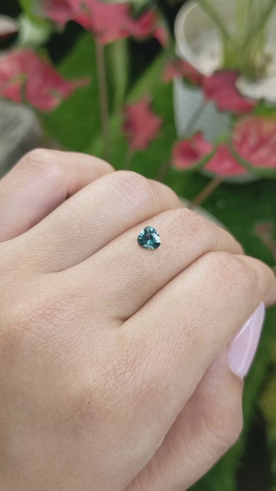 0.58 Ct. Greenish Blue Sapphire from Madagascar Size Video