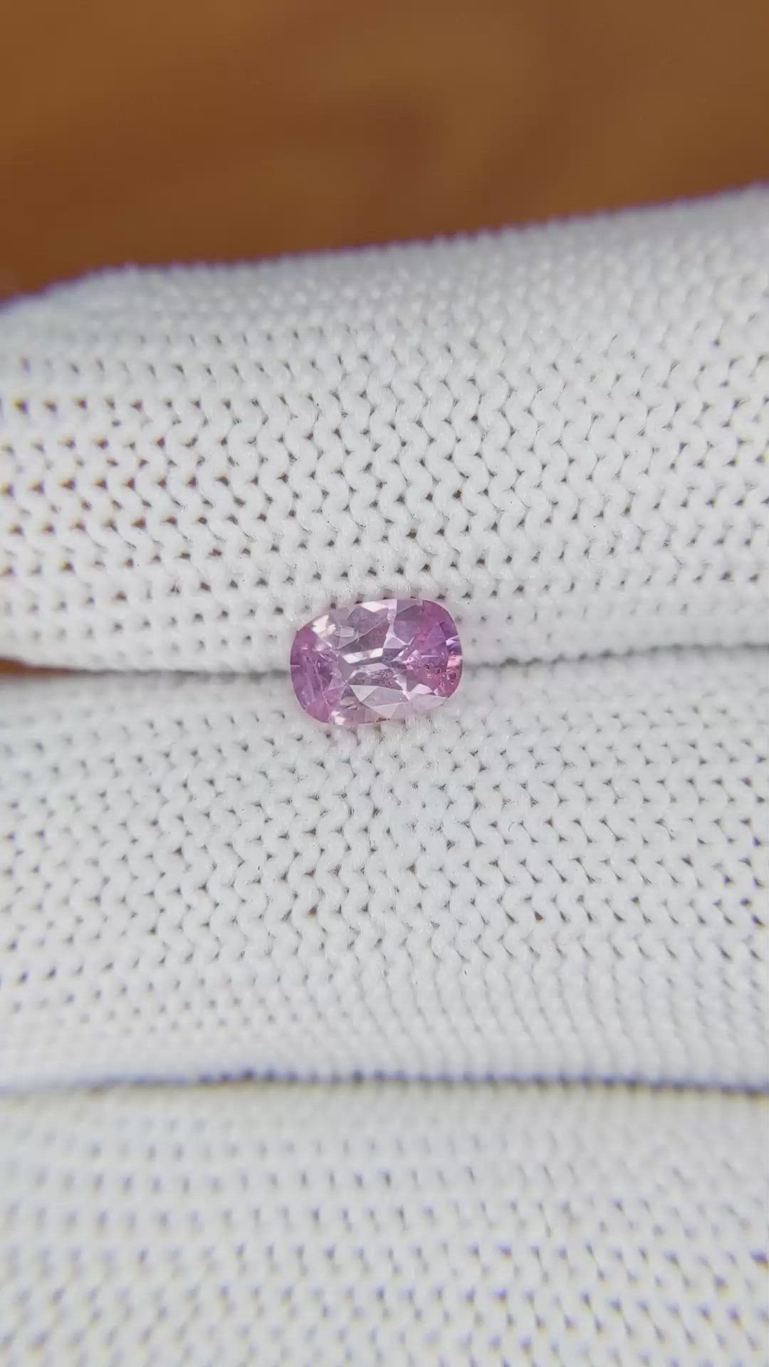 0.69 Ct. Pinkish Purple Sapphire from Ceylon (Sri Lanka) Size Video
