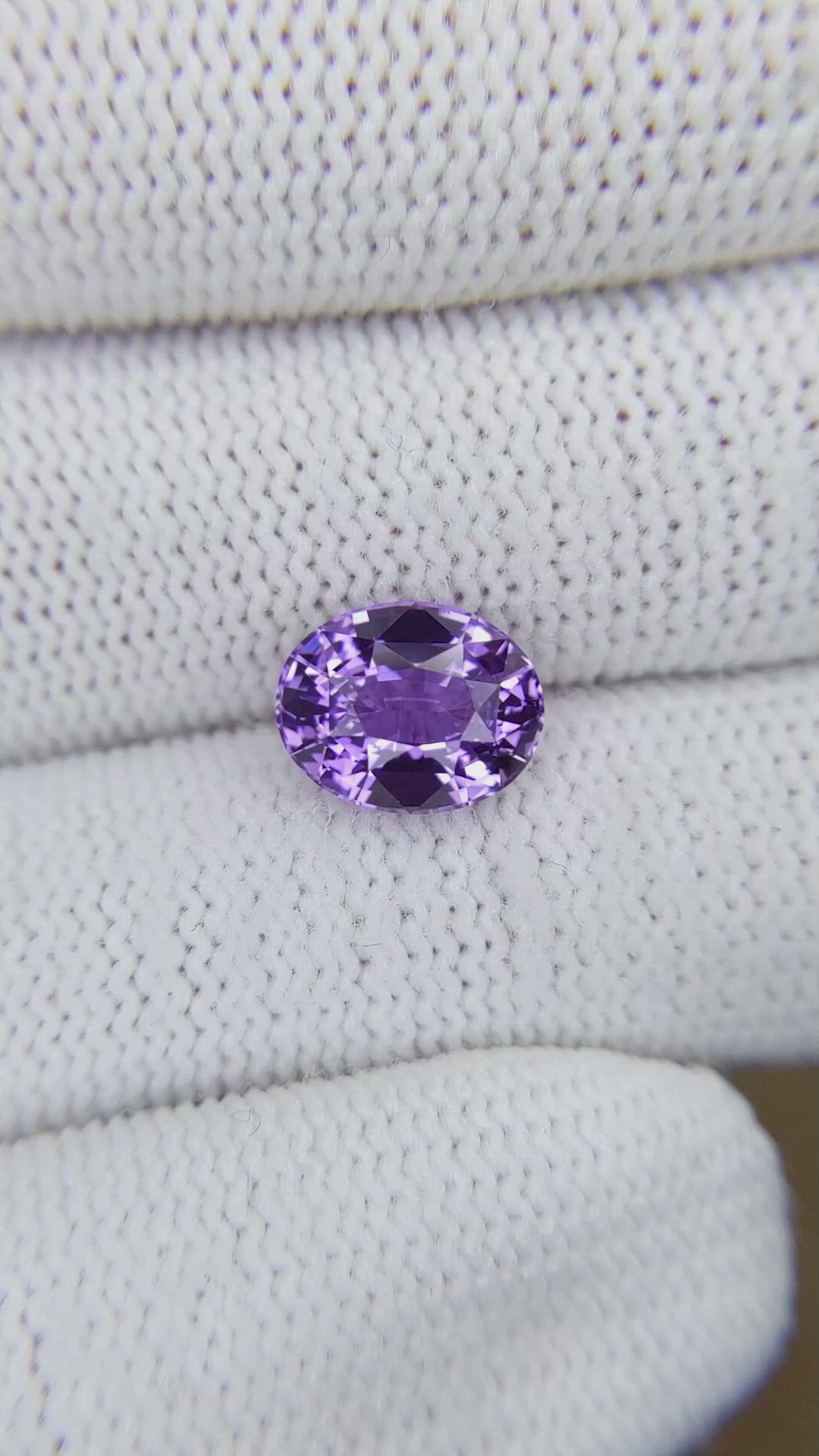3.11 Ct. Purple Sapphire from Ceylon (Sri Lanka) Size Video
